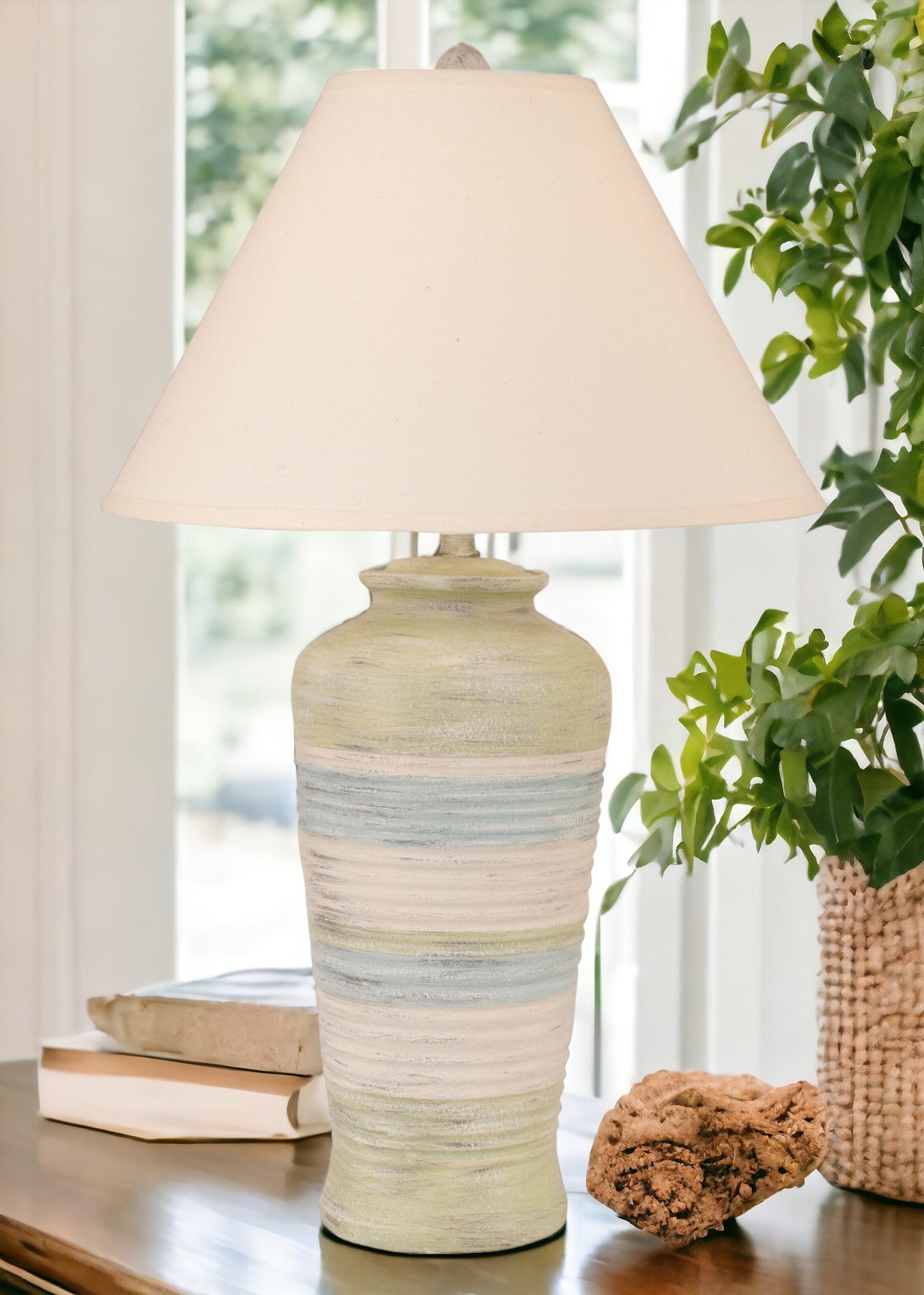 Summer Tall Ribbed Table Lamp - Coast Lamp Shop