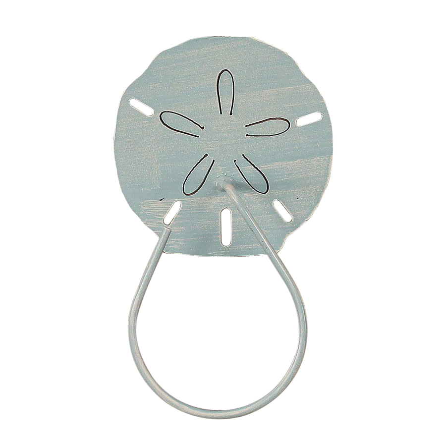 Atlantic Grey Sand Dollar Iron Hand Towel Holder