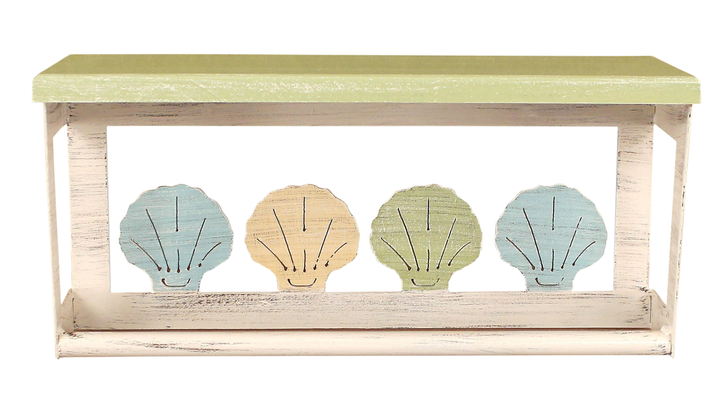 Coastal Color Shell 18" Towel Bar with 6" Shelf