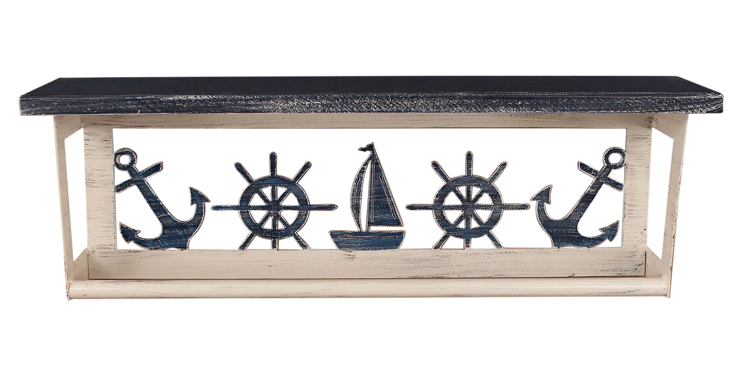 Nautical 24" Towel Bar with 6" Shelf