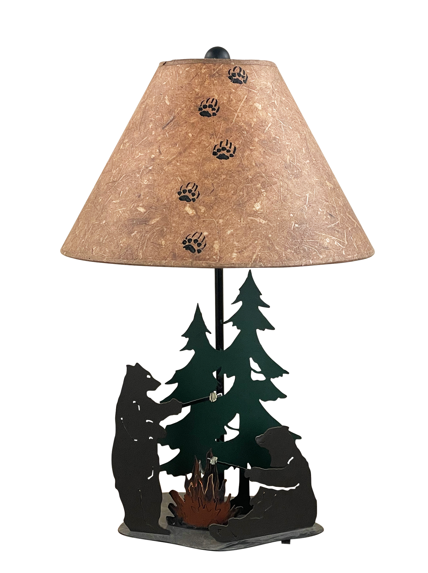 Outland Bears Roasting Marshmallows Table Lamp w/ Night Light