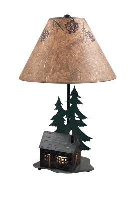 Outland Cabin Table Lamp w/ Nightlight