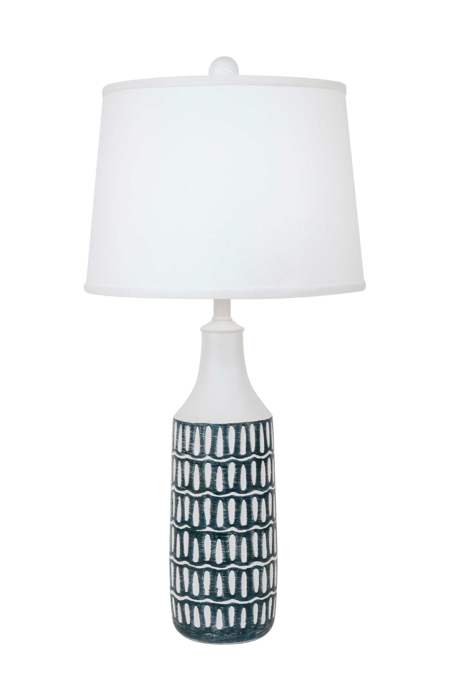 Weathered Cottage/Navy Round Pot with Oval Indentions