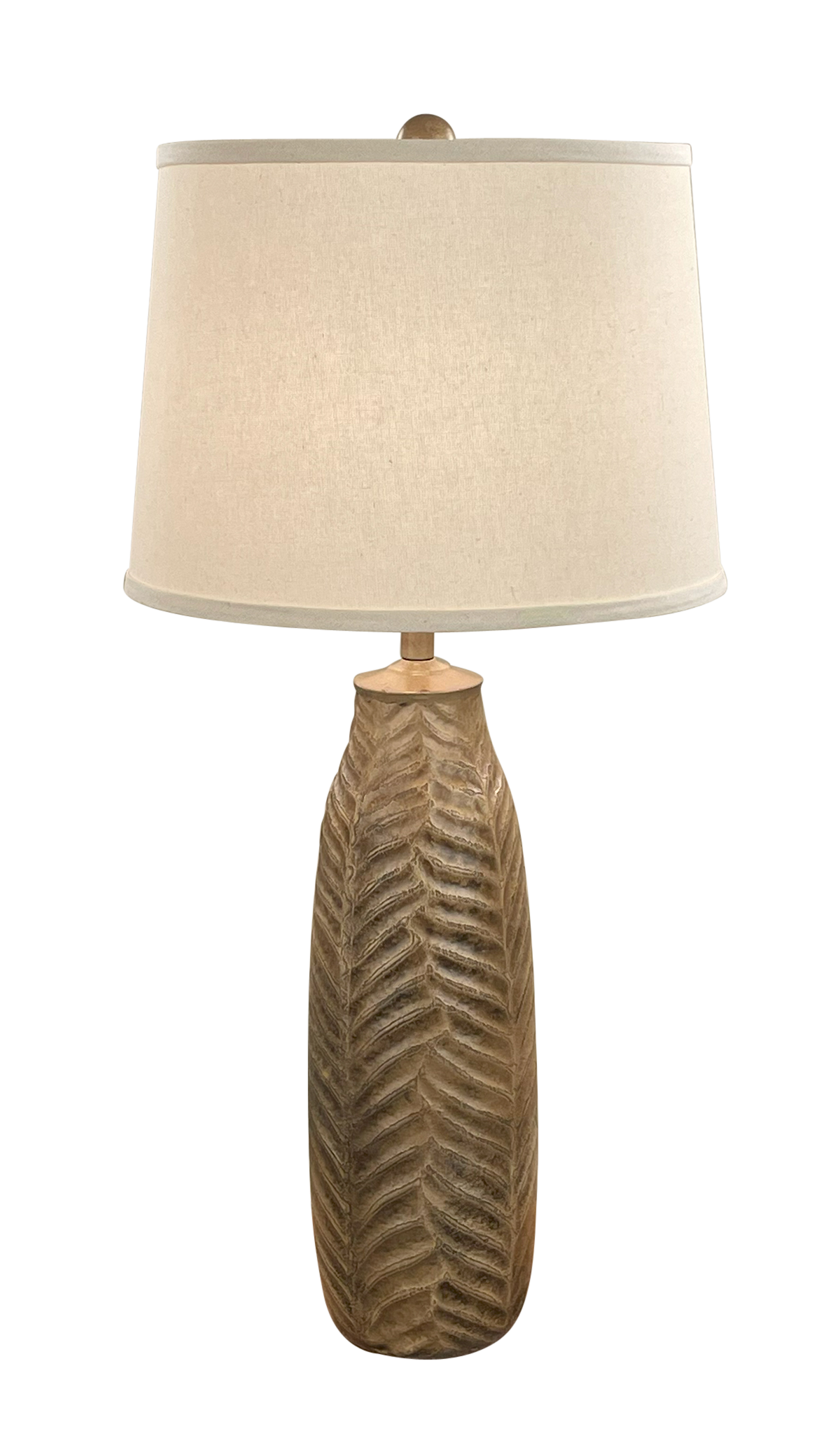 Cottage Glaze Tall Indented Leaf Table Lamp