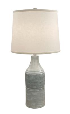 Weathered Storm Stripe Sectioned Vase Table Lamp