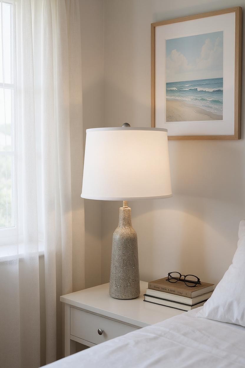 Moonlight Beach Sponged Textured Vase with Tapered Neck