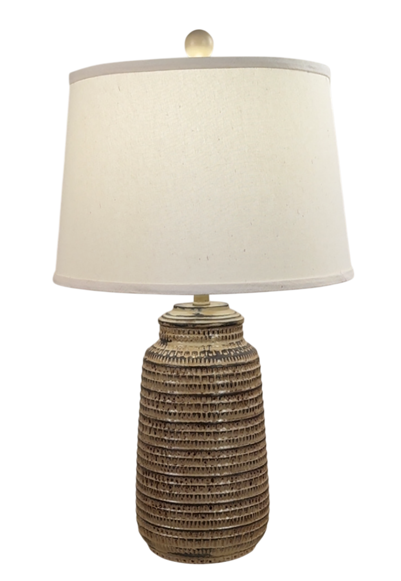 Rustic Shoreline Tan Pattern Vase Table Lamp