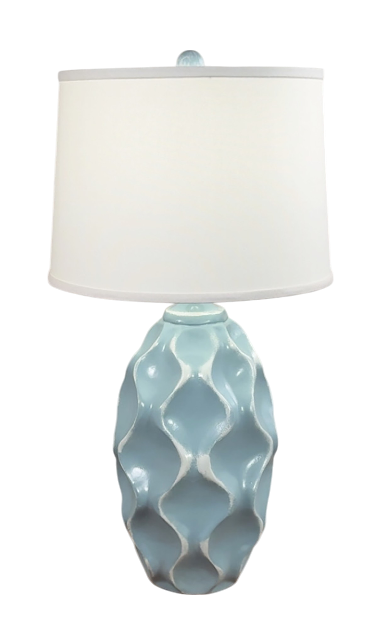 Washed Seaside Villa Wavy Large Fluted Vase