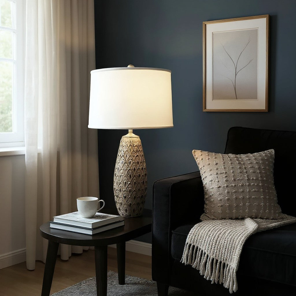 Rustic Large Fleur De Lis Vase Table Lamp