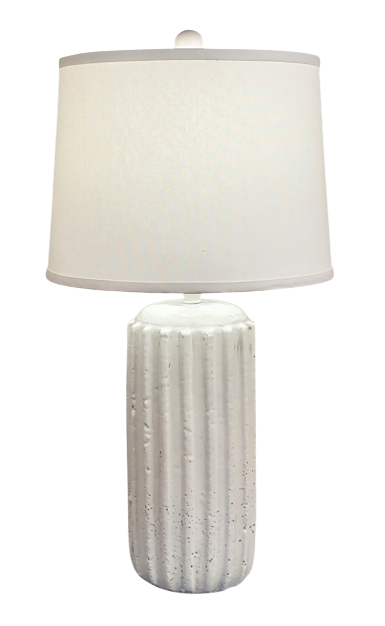 Distressed Nude/Charcoal Column Table Lamp