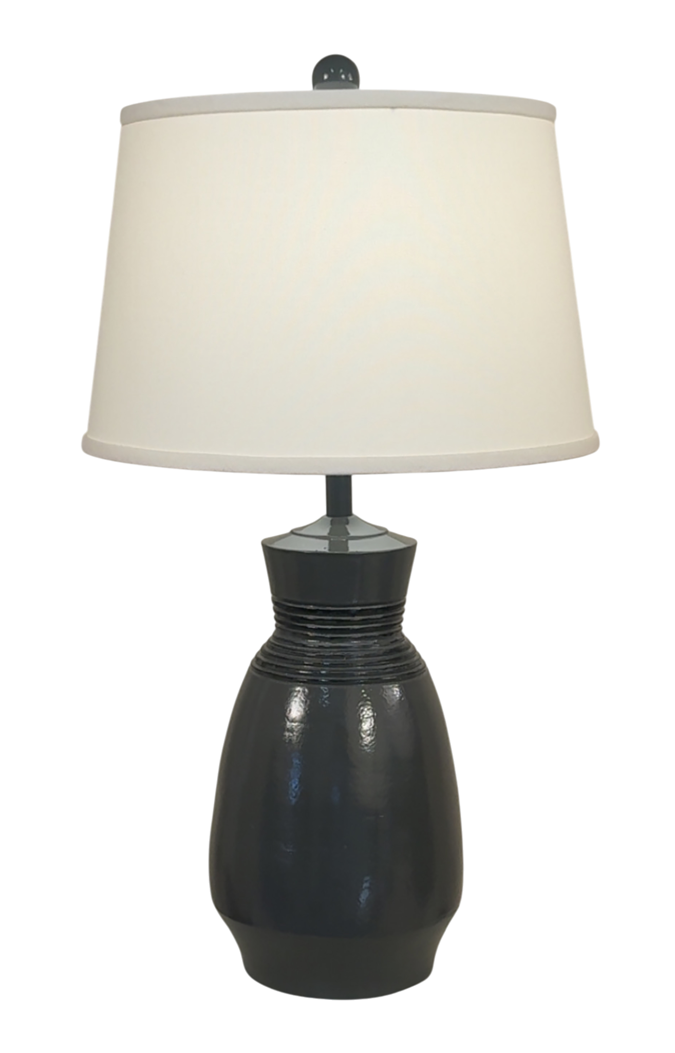 CHARCOAL/BLACK COASTAL VASE TABLE LAMP