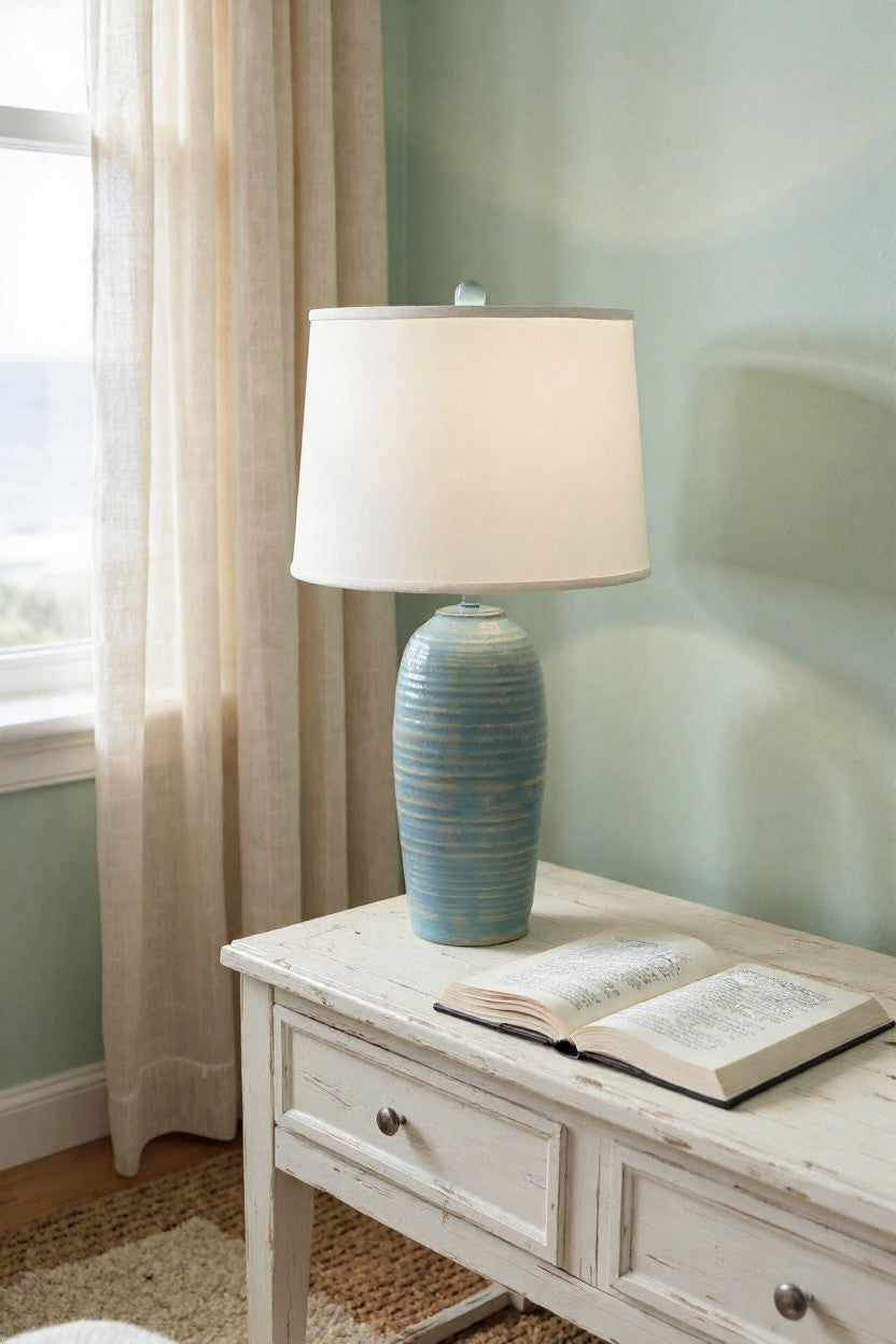 Distressed Beachside Tall Indented Ginger Jar