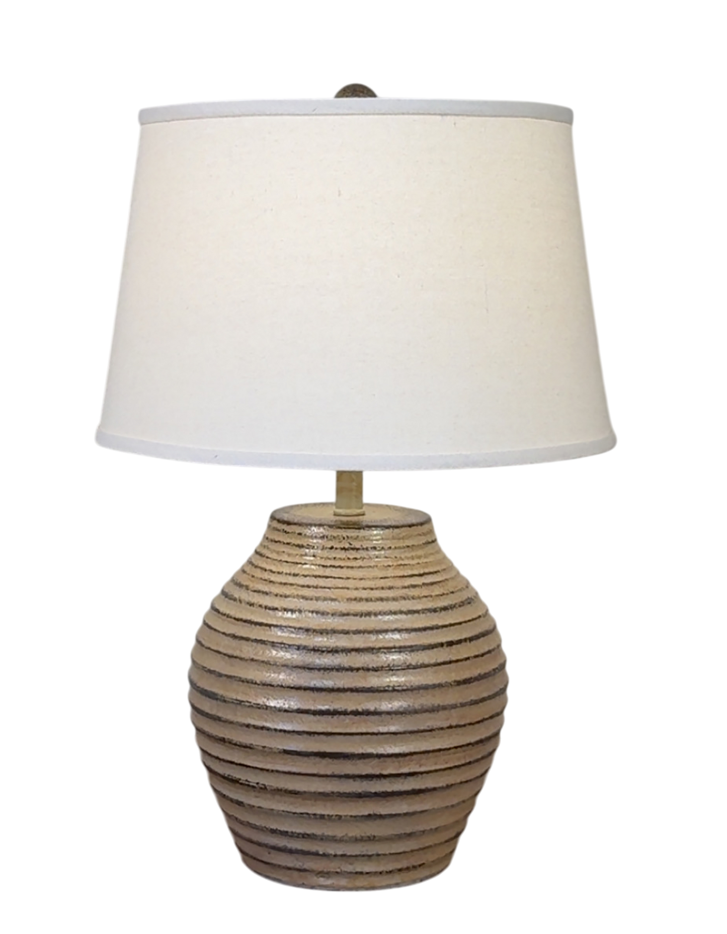 Rustic Short Round Ribbed Vase Table Lamp