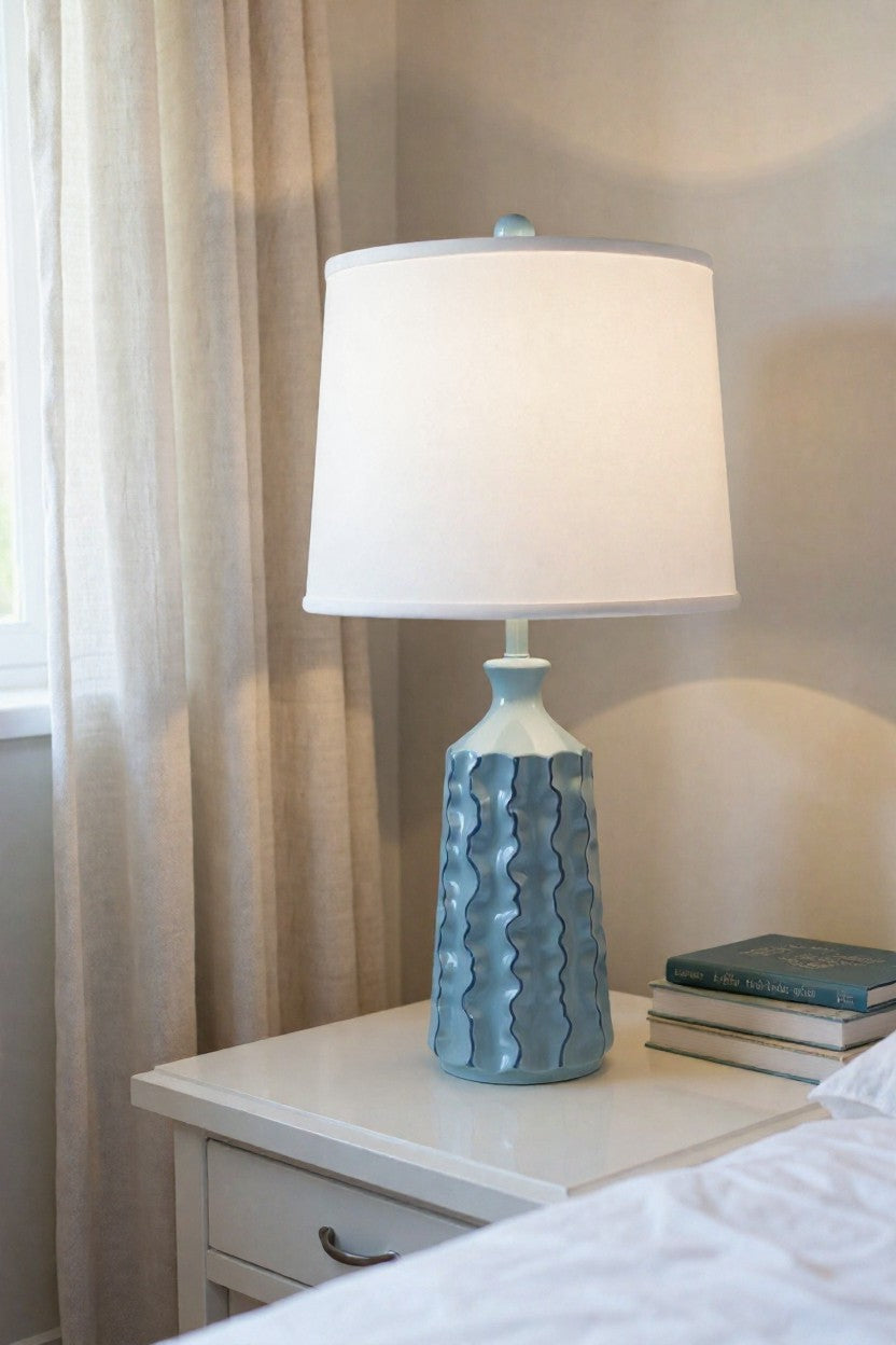 TIDAL WAVE FLUTED VASE WITH NECK