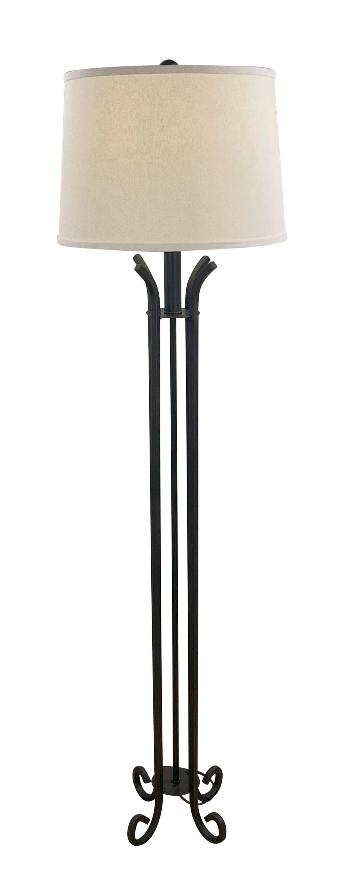 Black Iron 4 Footed Floor Lamp