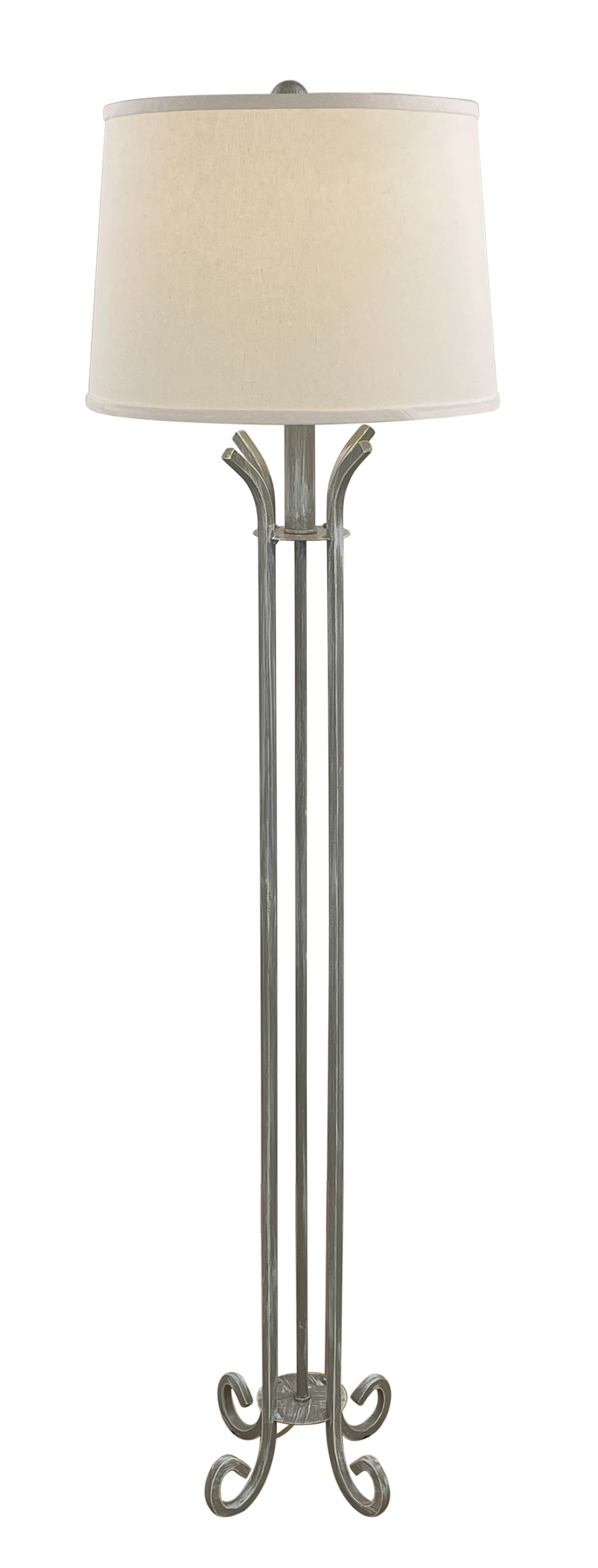 Weathered Grey Iron 4 Footed Floor Lamp