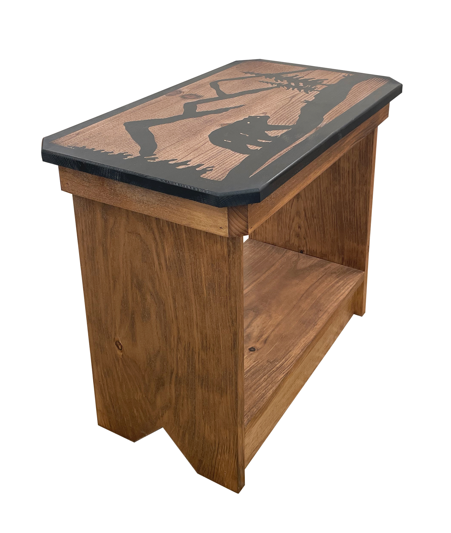 Bear Scene 24" Accent Table with Cubby