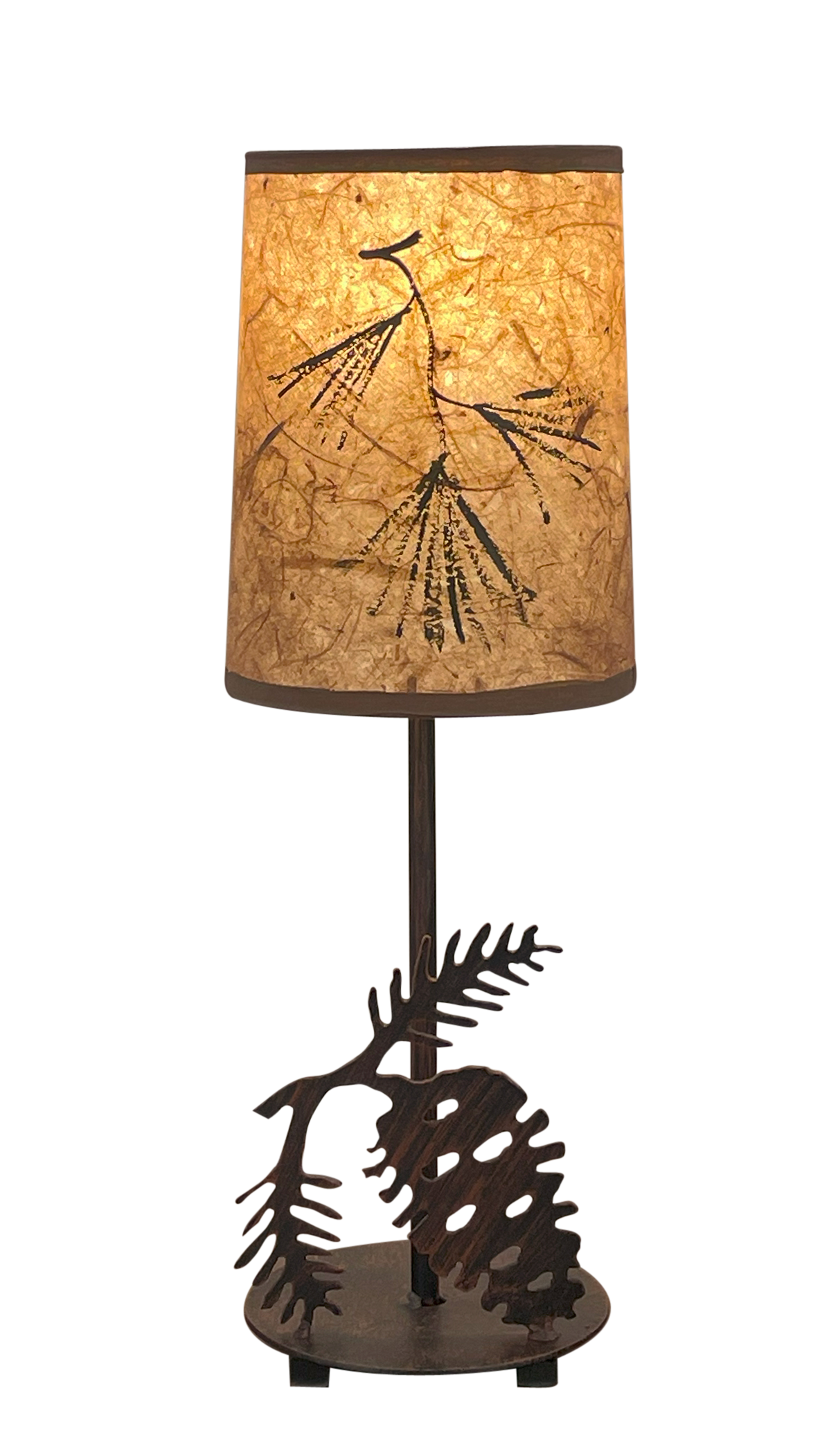 Mini Iron Pine Cone Lamp w/ Round Base