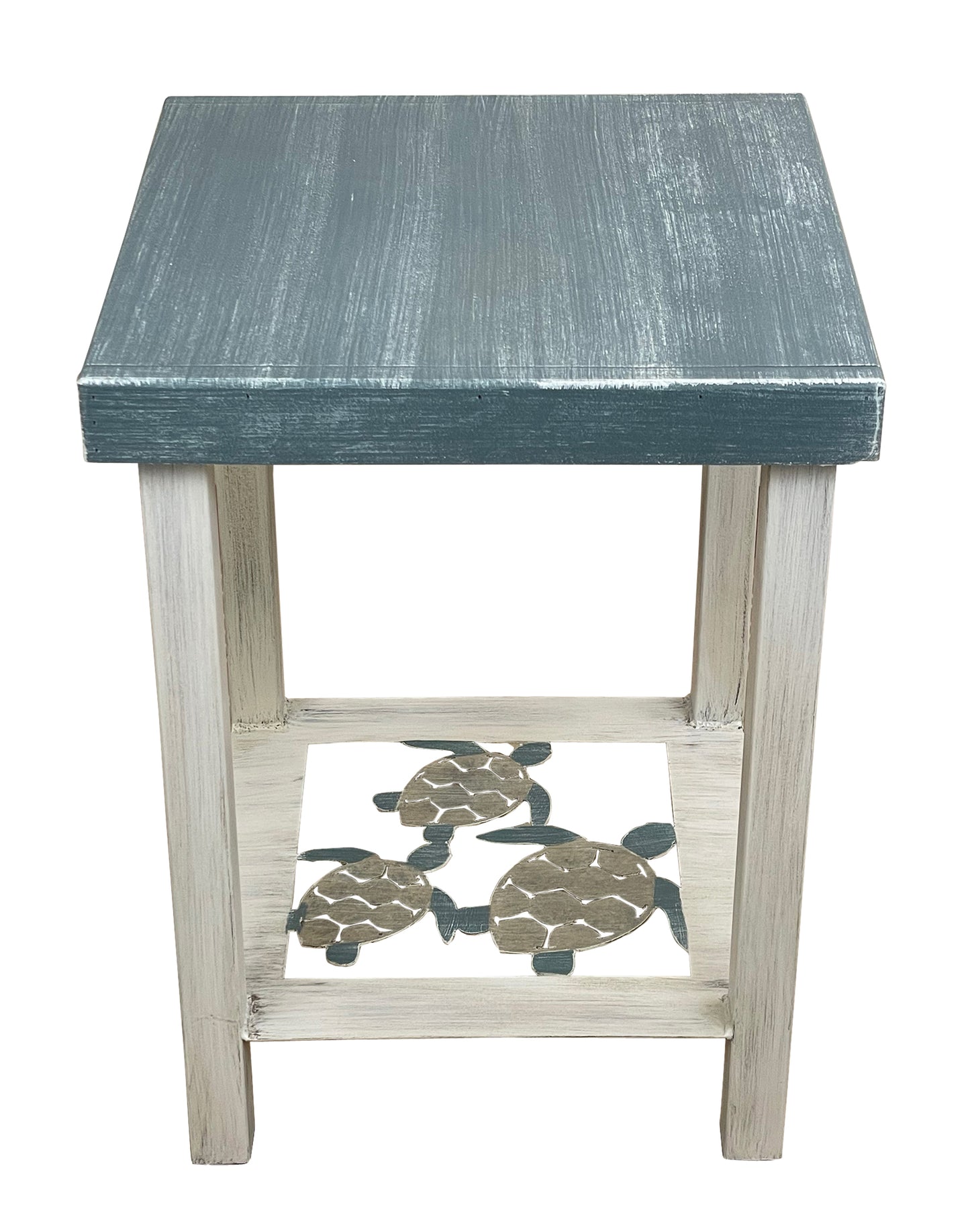 SQUARE END TABLE WITH SWIMMING TURTLES