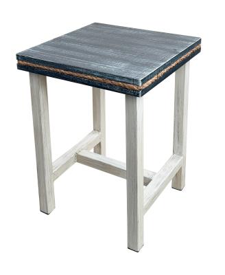Iron End Table w Rope Inlay