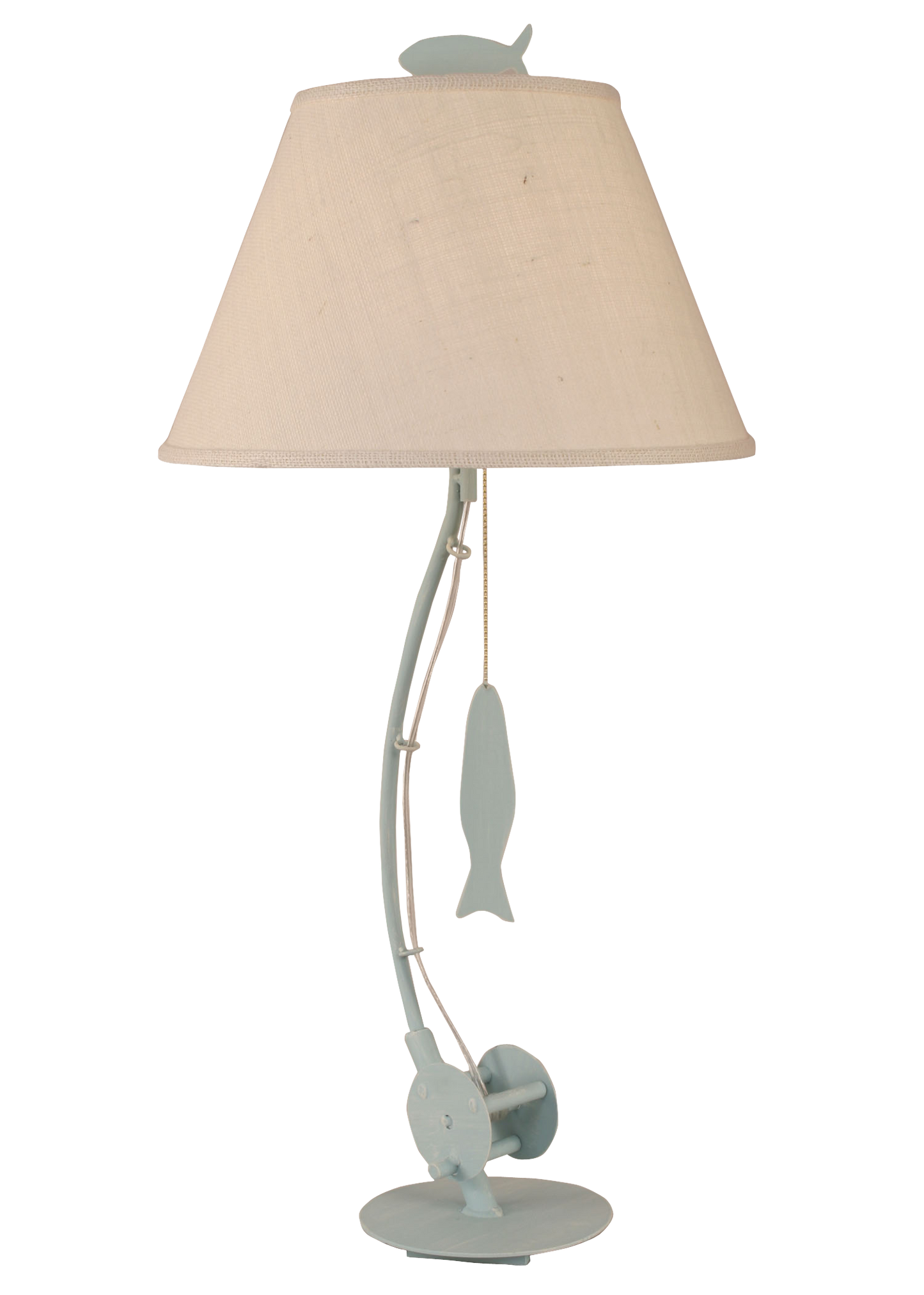 Weathered Atlantic Gey Sea Fishing Pole Table Lamp - Coast Lamp Shop