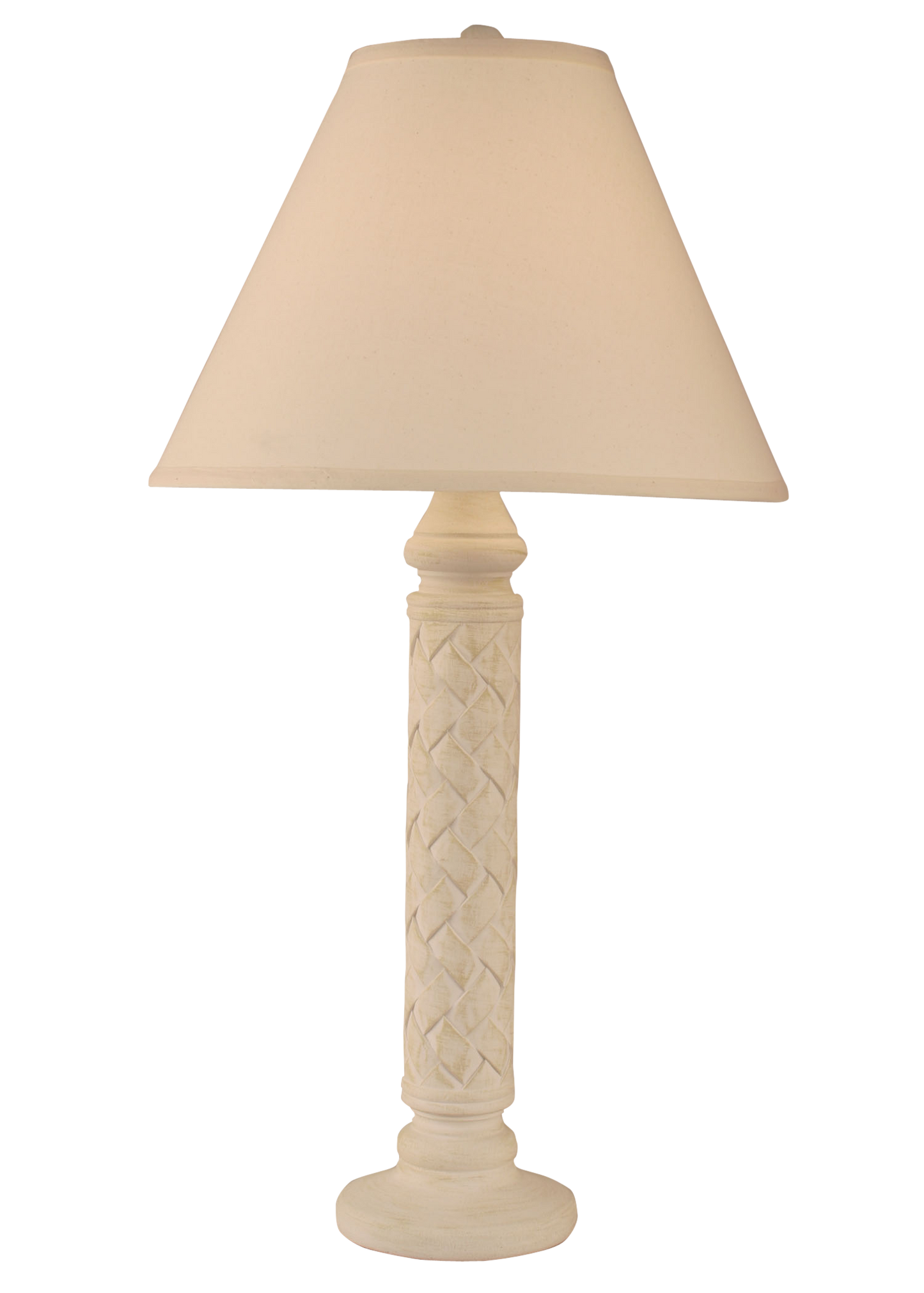 Nude Two Tone Basket Weave Table Lamp - Coast Lamp Shop