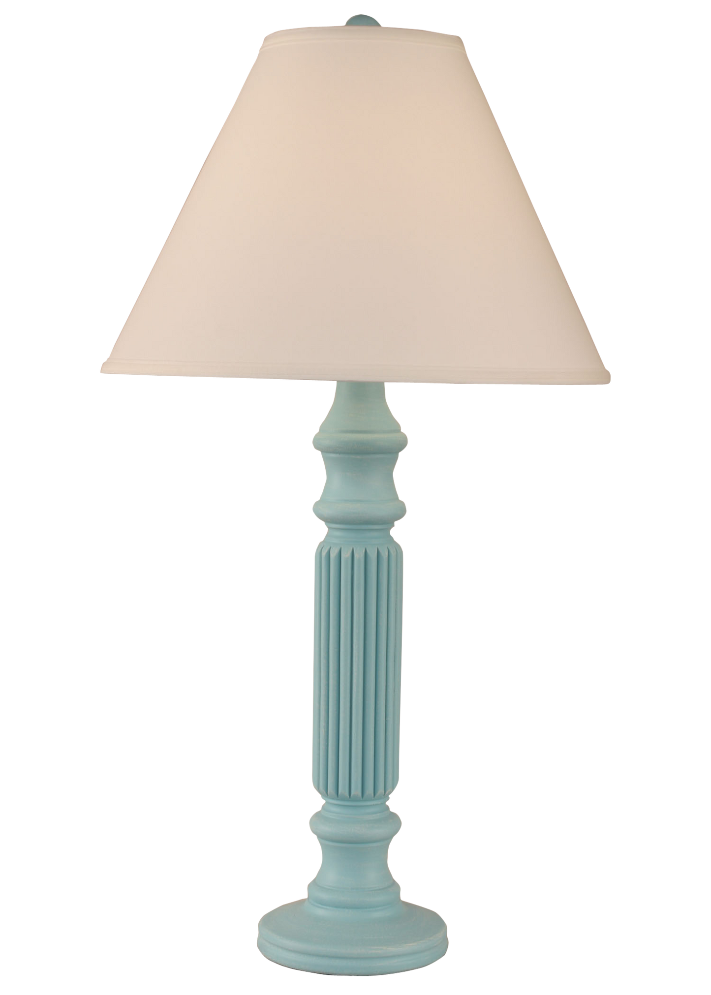 Weathered Turquoise Sea Ribbed Table Lamp - Coast Lamp Shop