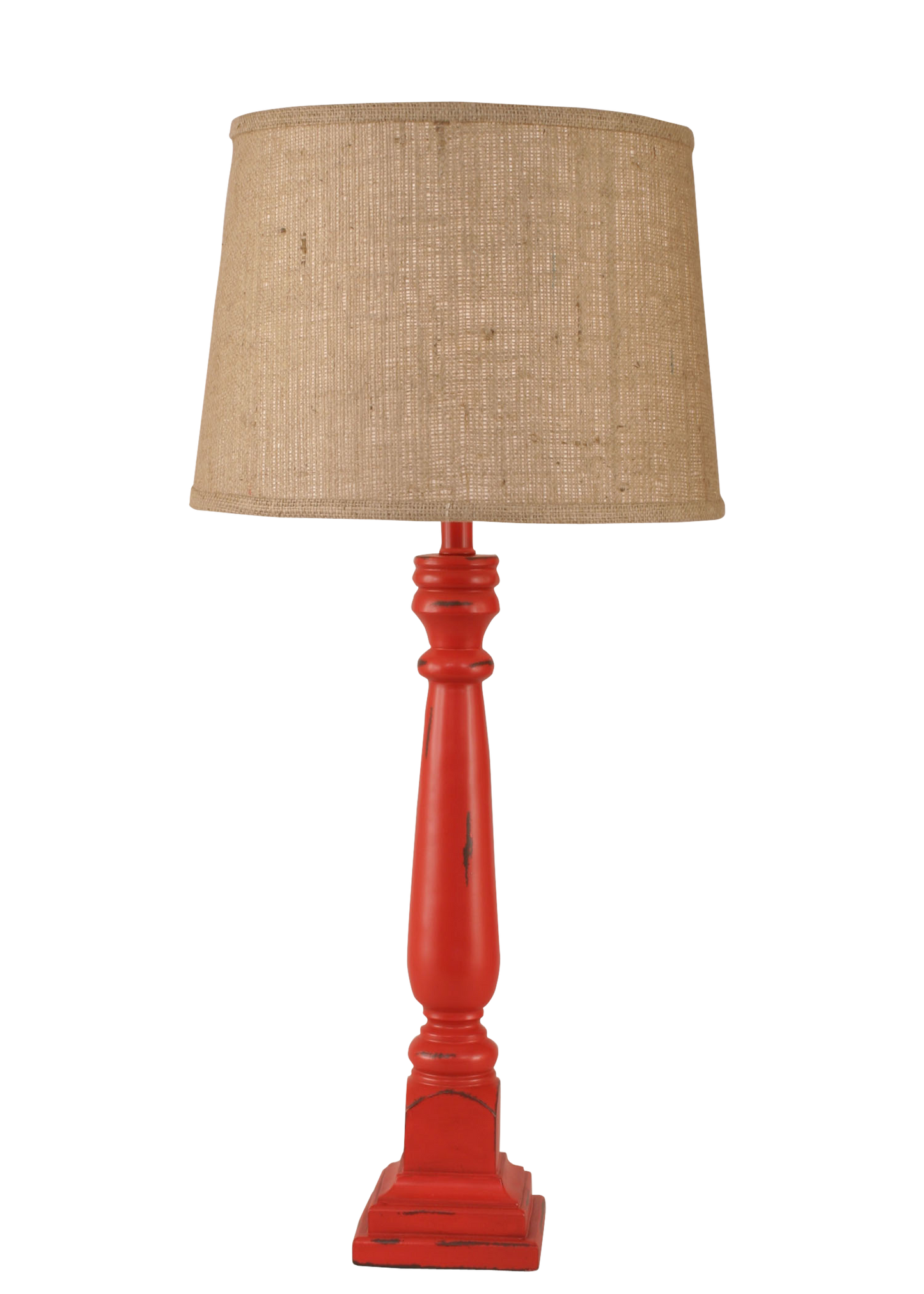 Distressed Classic Red Square Buffet Lamp - Coast Lamp Shop