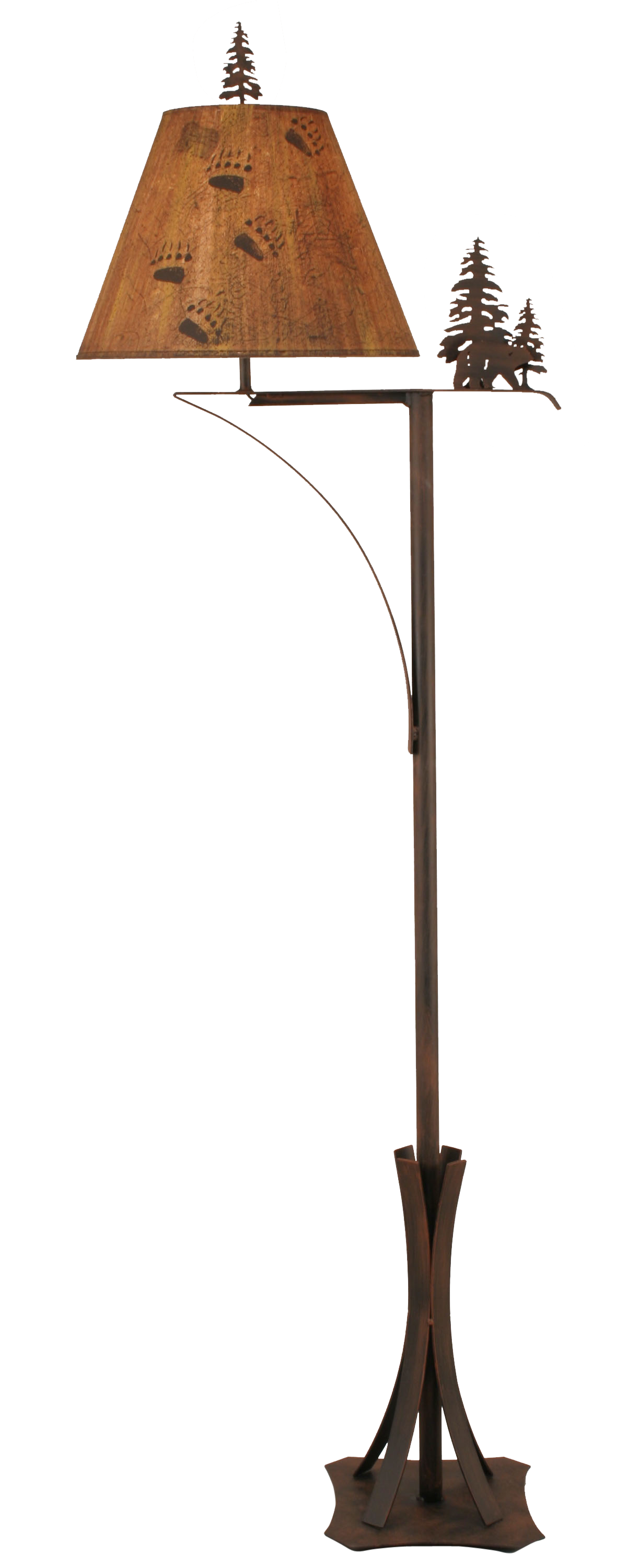 Burnt Sienna Arm 2 Tree and Bear Floor Lamp - Coast Lamp Shop