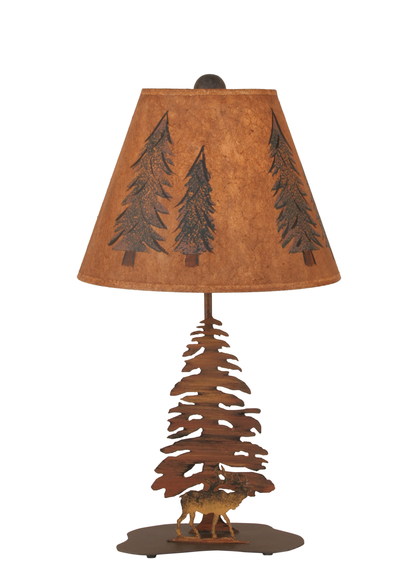 Charred Tree and Elk Accent Lamp - Coast Lamp Shop