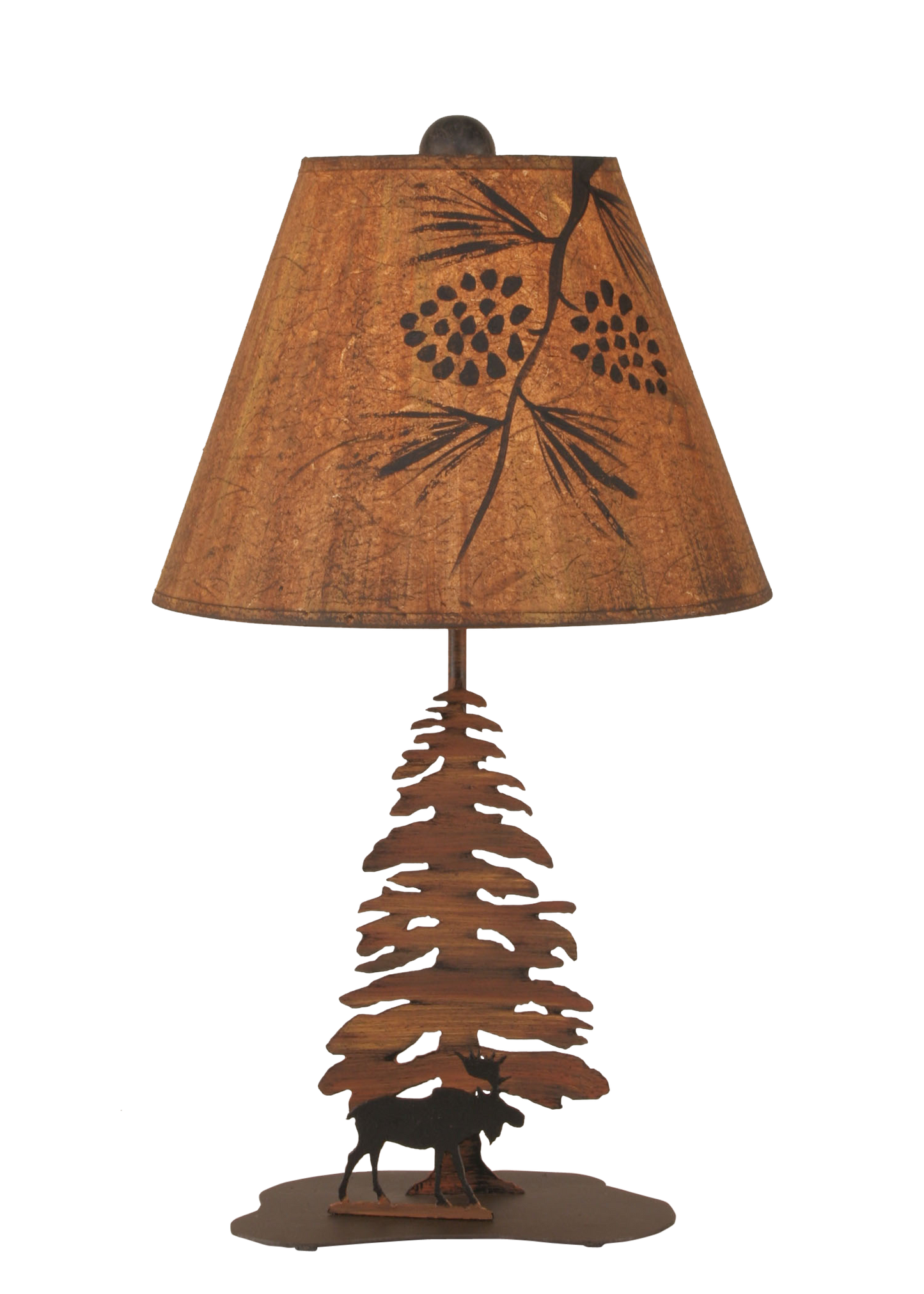 Charred/Black Tree and Moose Accent Lamp - Coast Lamp Shop