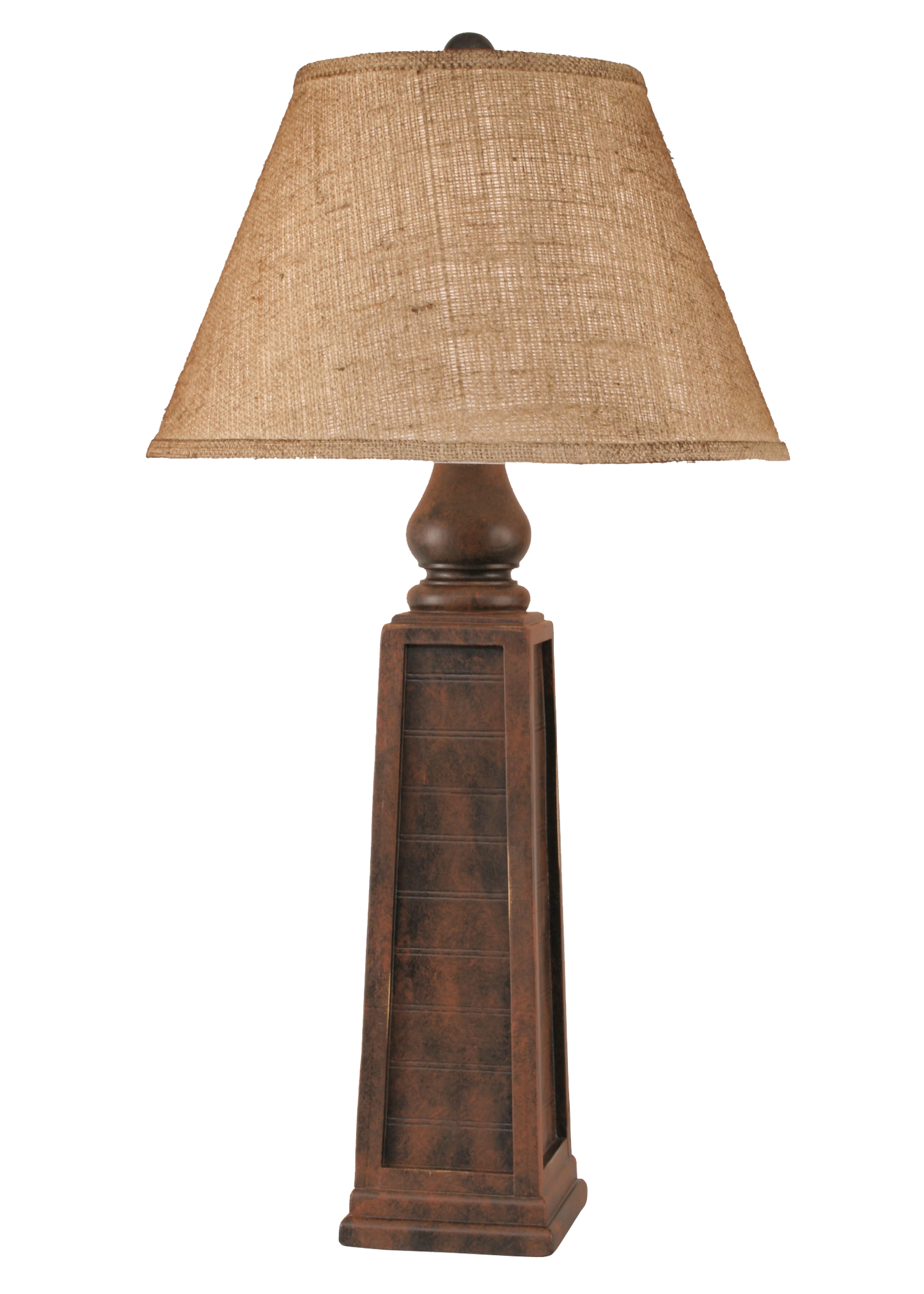 Rust Pyramid Table Lamp w/ Real Pine Cone Accent - Coast Lamp Shop