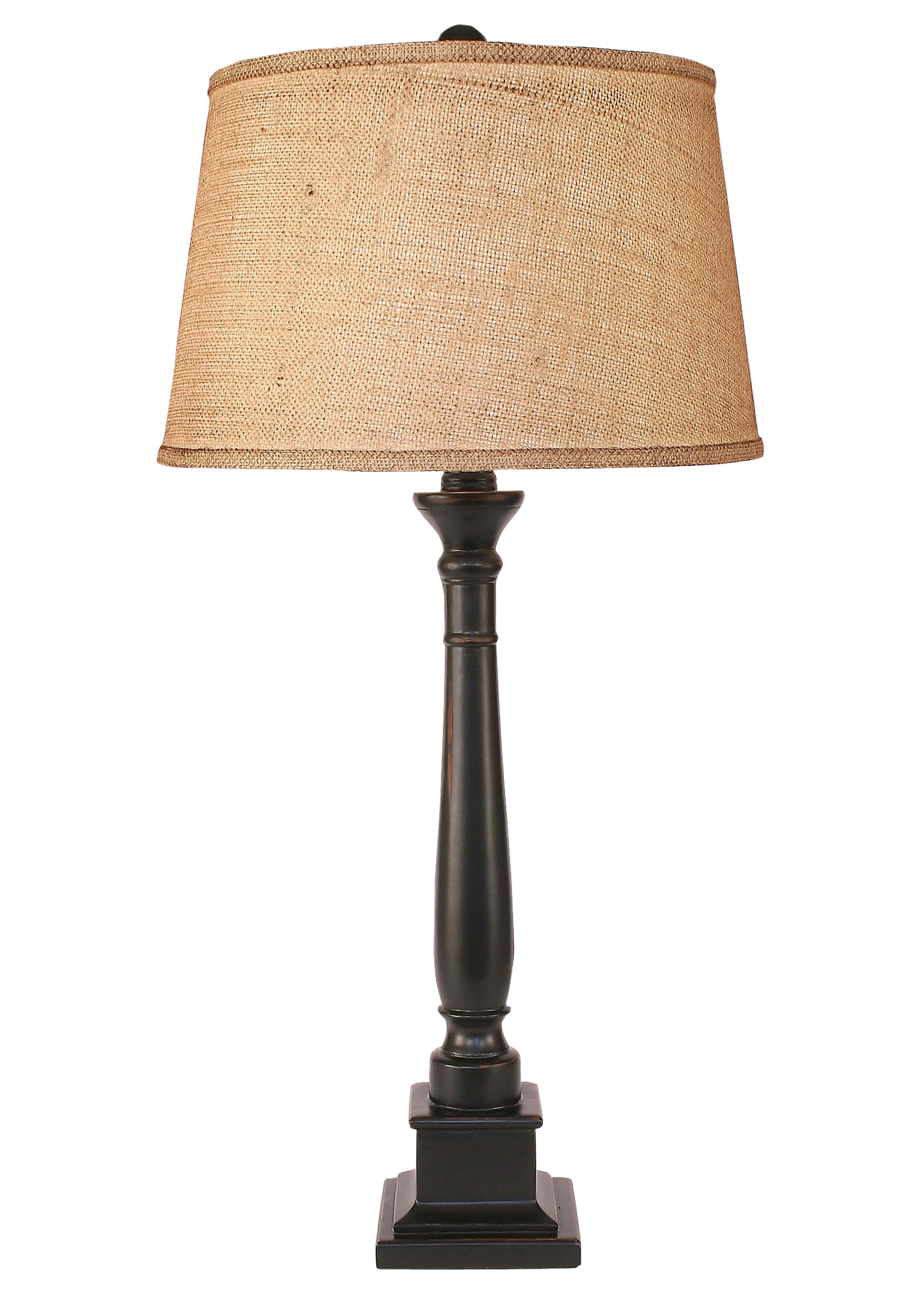 Distressed Black Square Buffet Lamp - Coast Lamp Shop