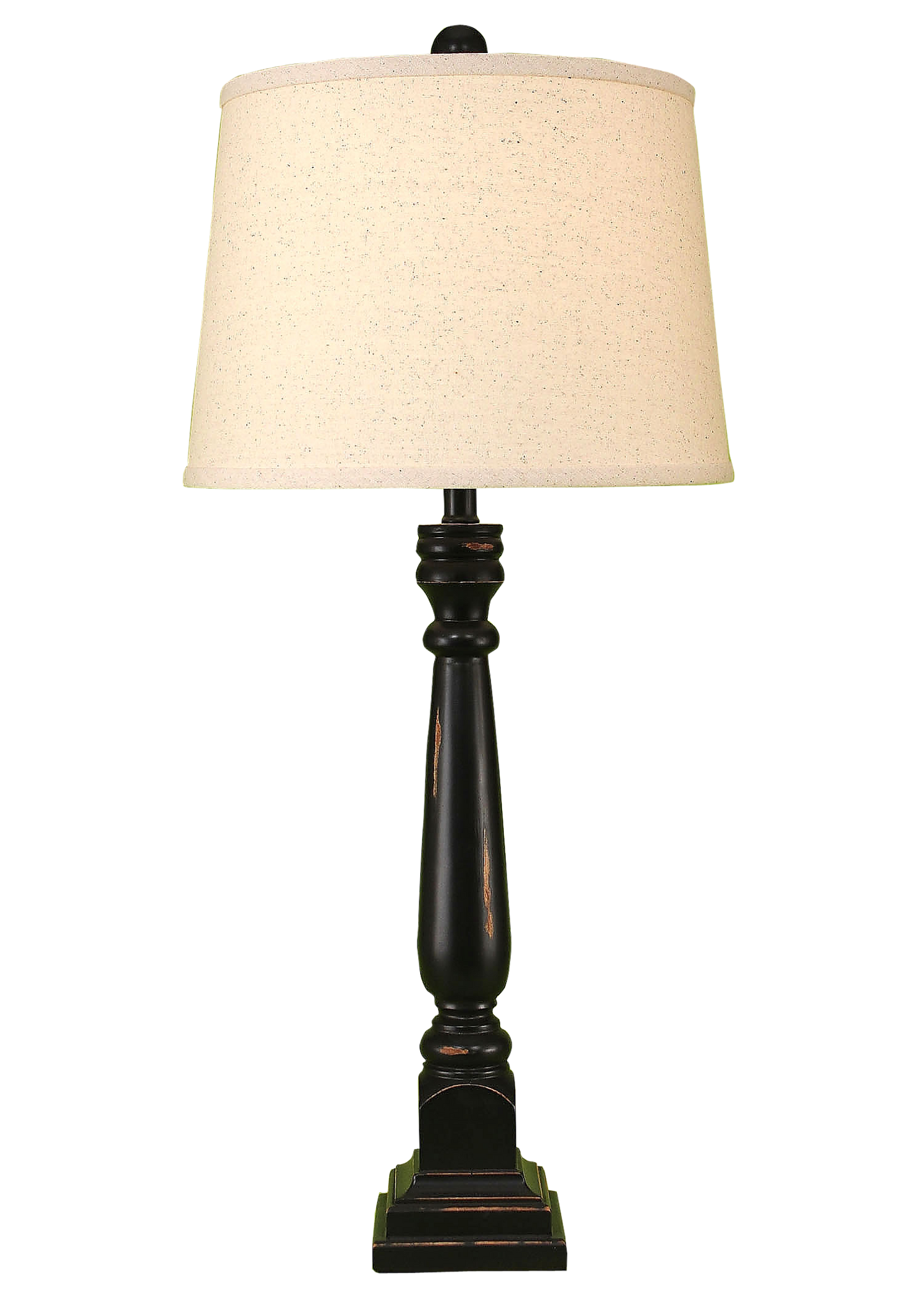 Distressed Black Square Buffet Table Lamp - Coast Lamp Shop