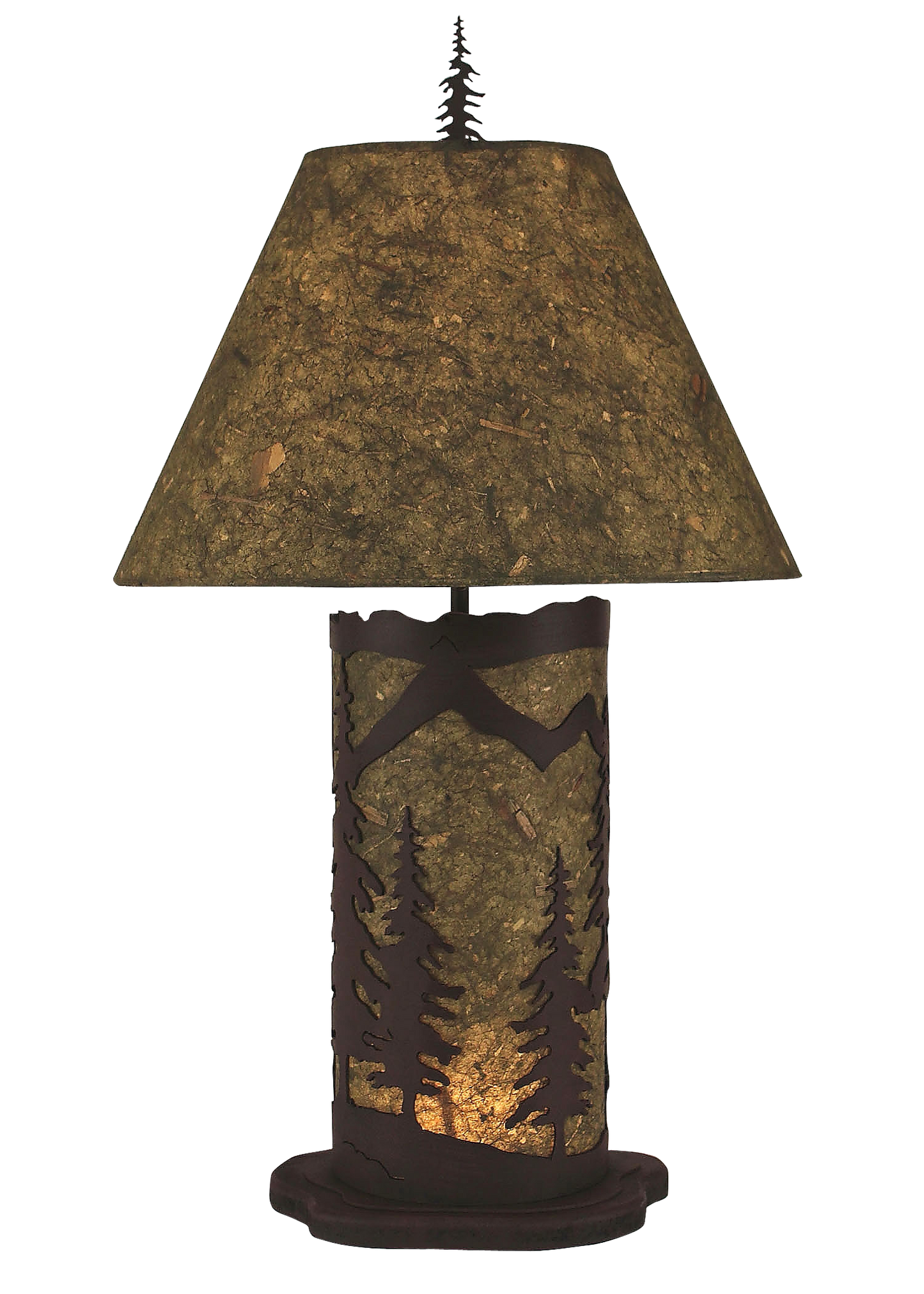 Forest Small Mountain Scene Table Lamp w/ Night Light - Coast Lamp Shop