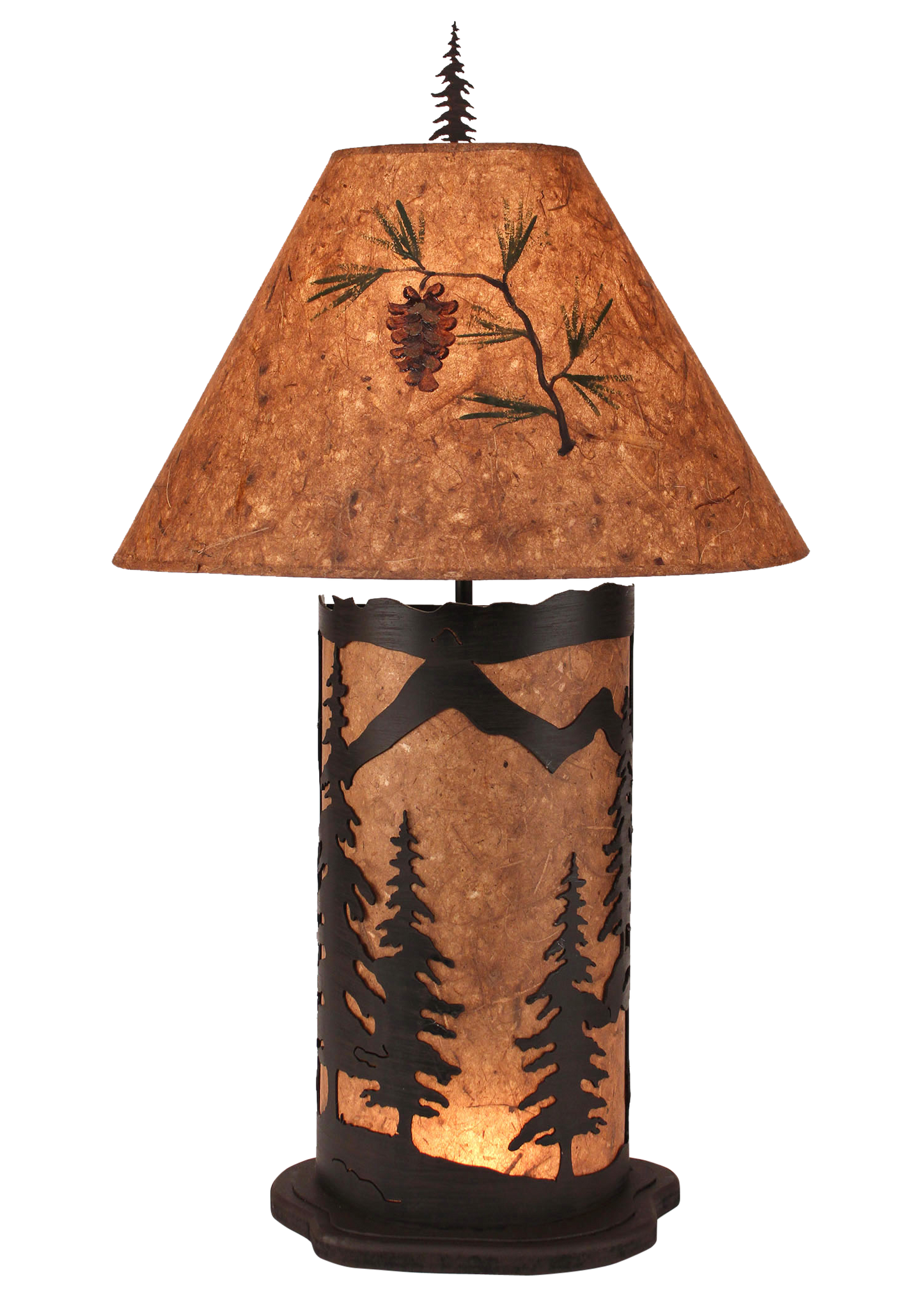 Kodiak Large Mountain Scene Table Lamp w/ Night Light - Coast Lamp Shop