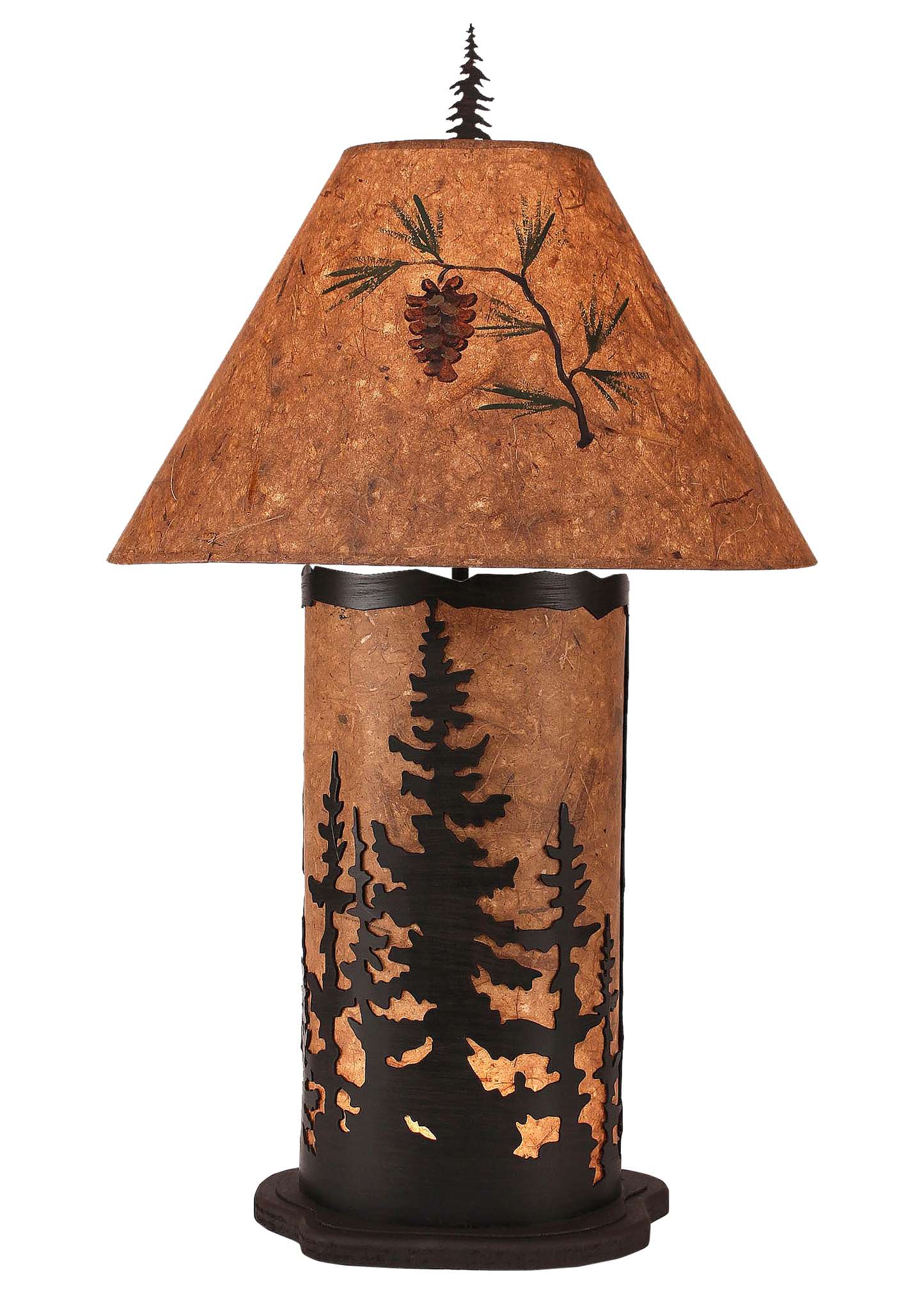 Kodiak Large Feather Tree Table Lamp w/ Night Light - Coast Lamp Shop