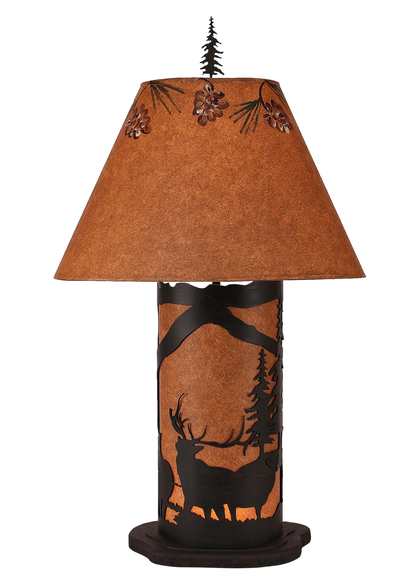 Kodiak Small Elk Scene Table Lamp w/ Night Light - Coast Lamp Shop