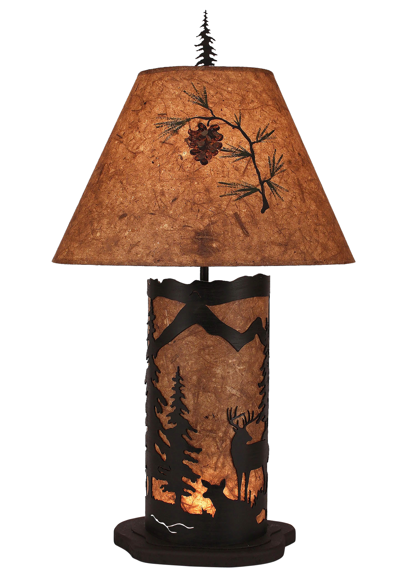 Kodiak Small Deer Scene Table Lamp w/ Night Light - Coast Lamp Shop