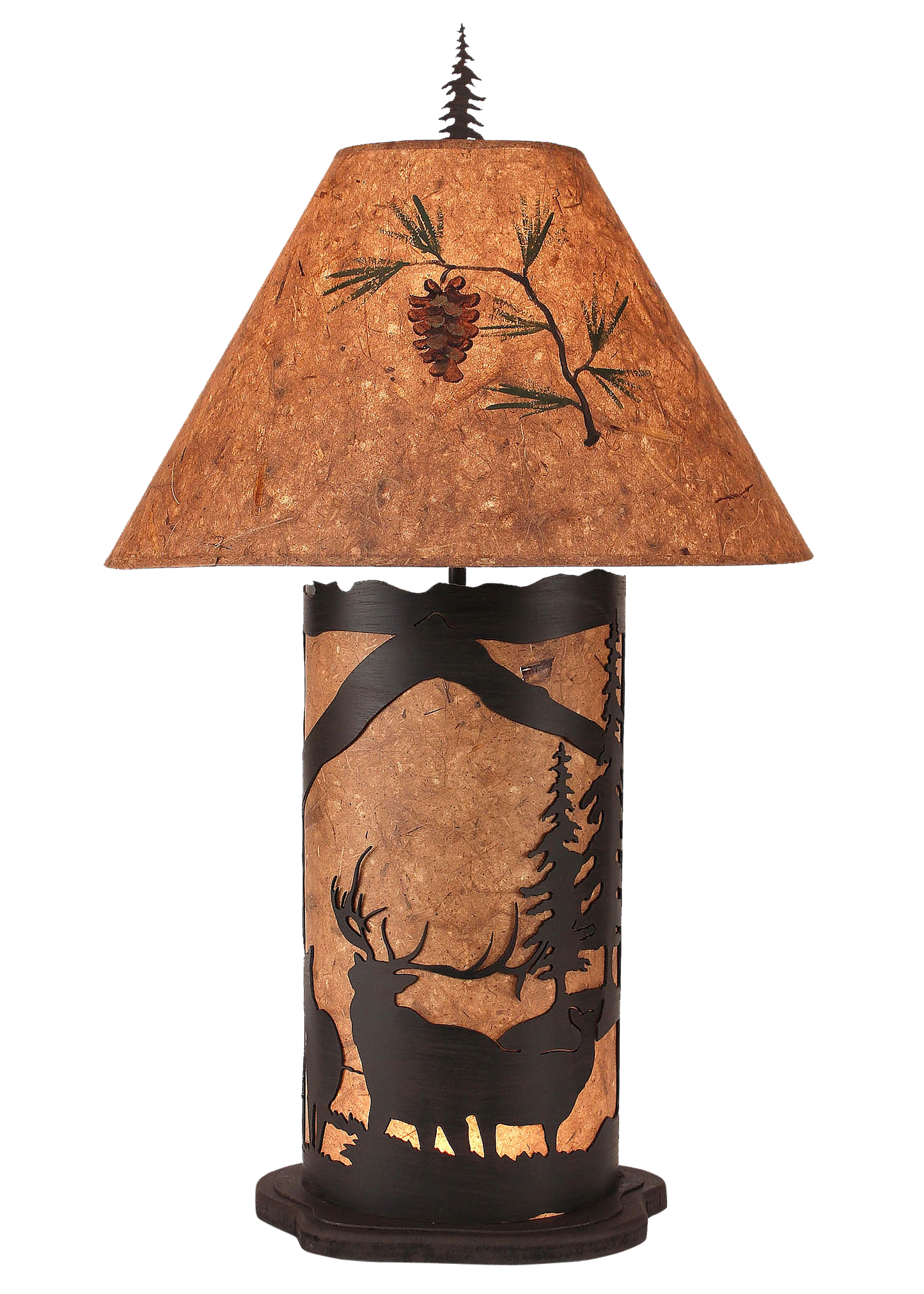 Kodiak Large Elk Scene Table Lamp w/ Night Light - Coast Lamp Shop
