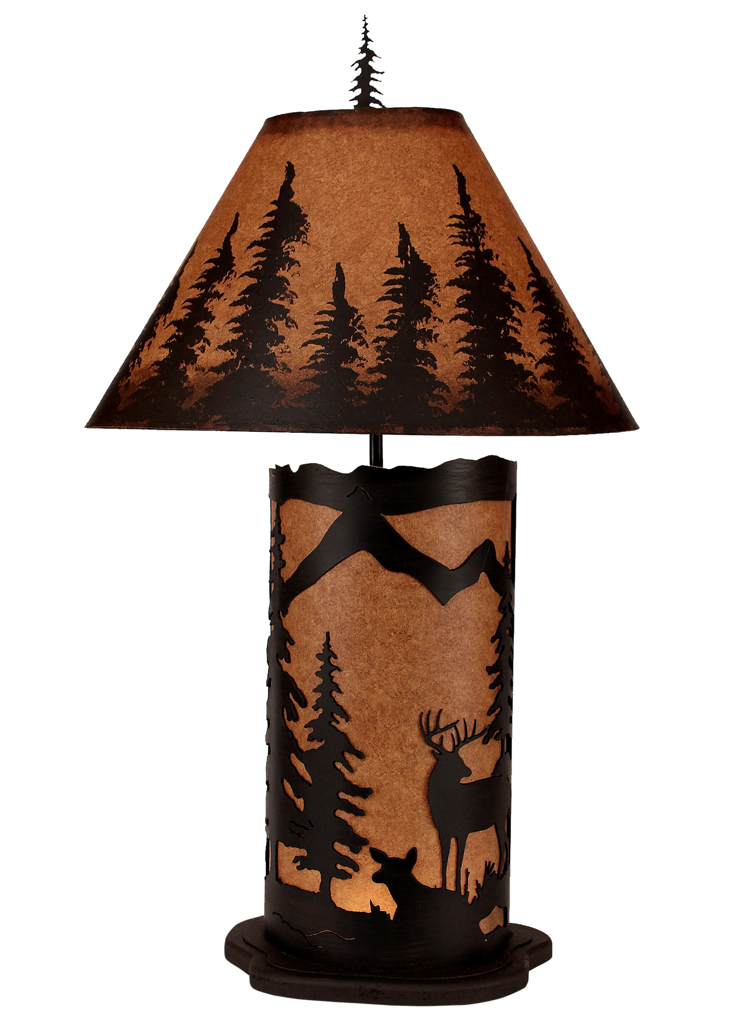 Kodiak Large Deer Scene Table Lamp w/ Night Light - Coast Lamp Shop
