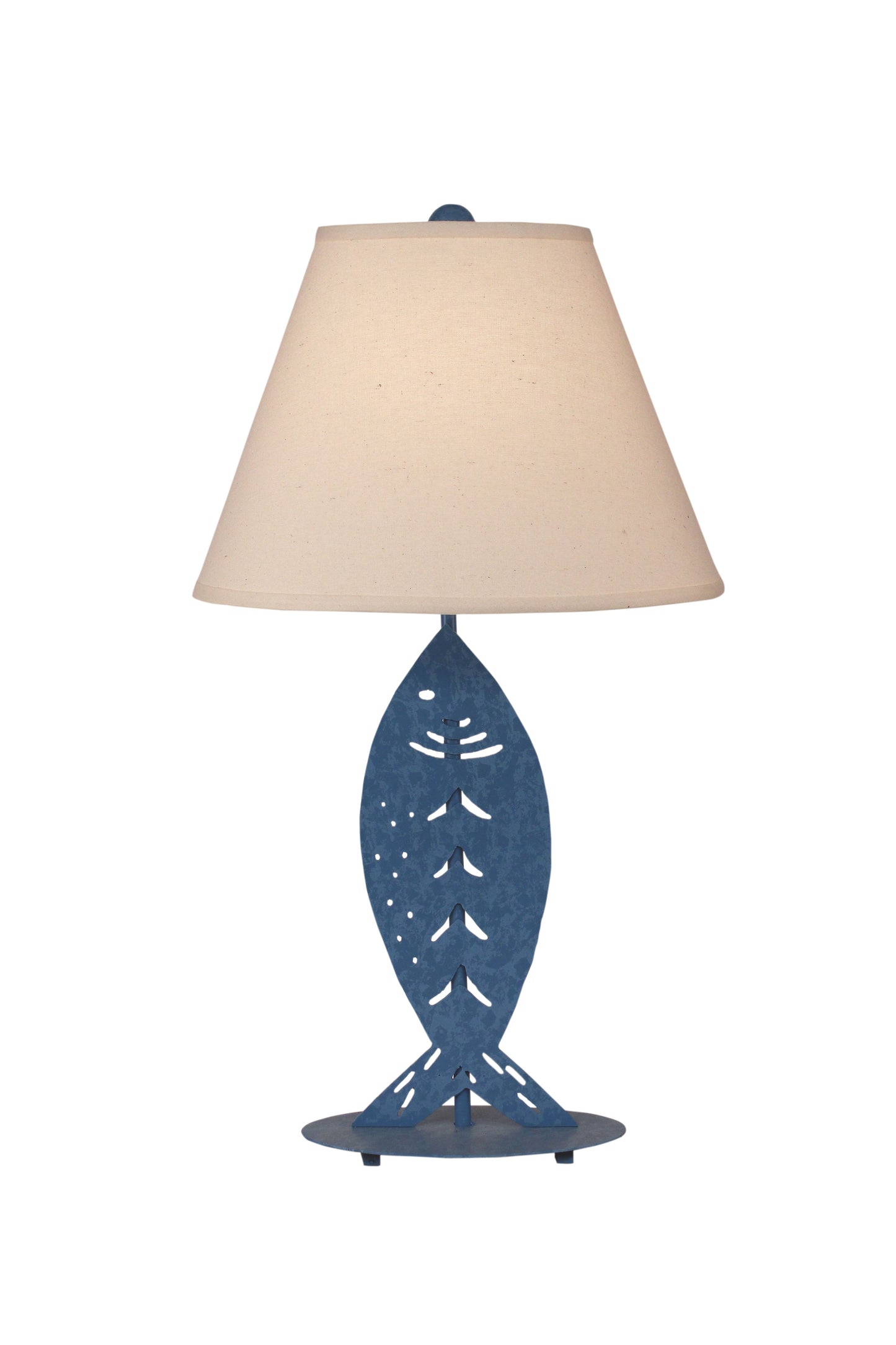 Blue China Fish Table Lamp - Coast Lamp Shop