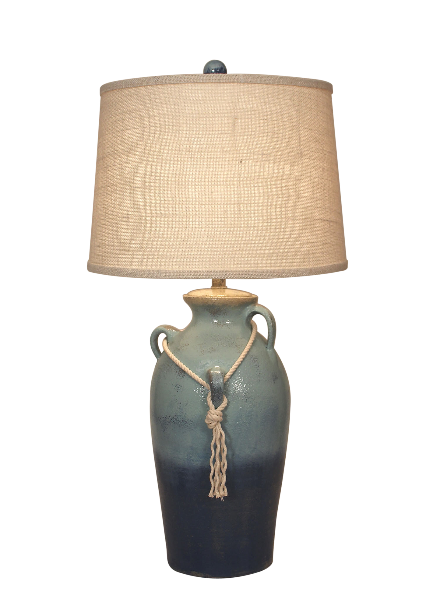 Bahama 3-Handle Pot w/White Rope - Coast Lamp Shop