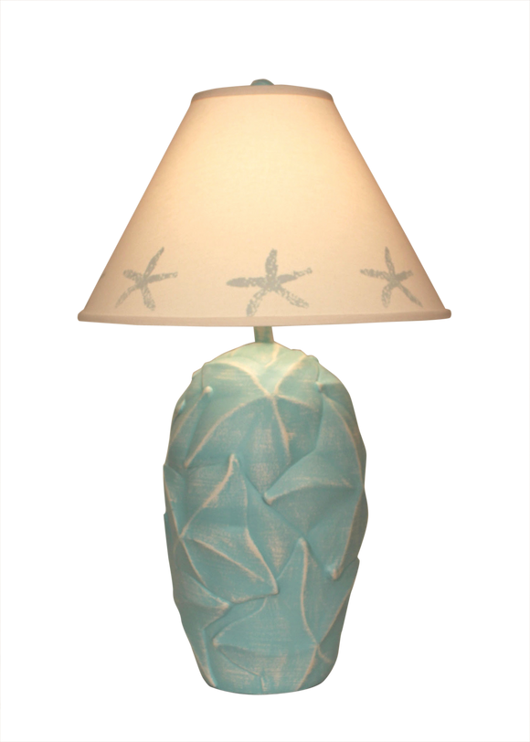 Turquoise Sea Star Fish Pot - Coast Lamp Shop