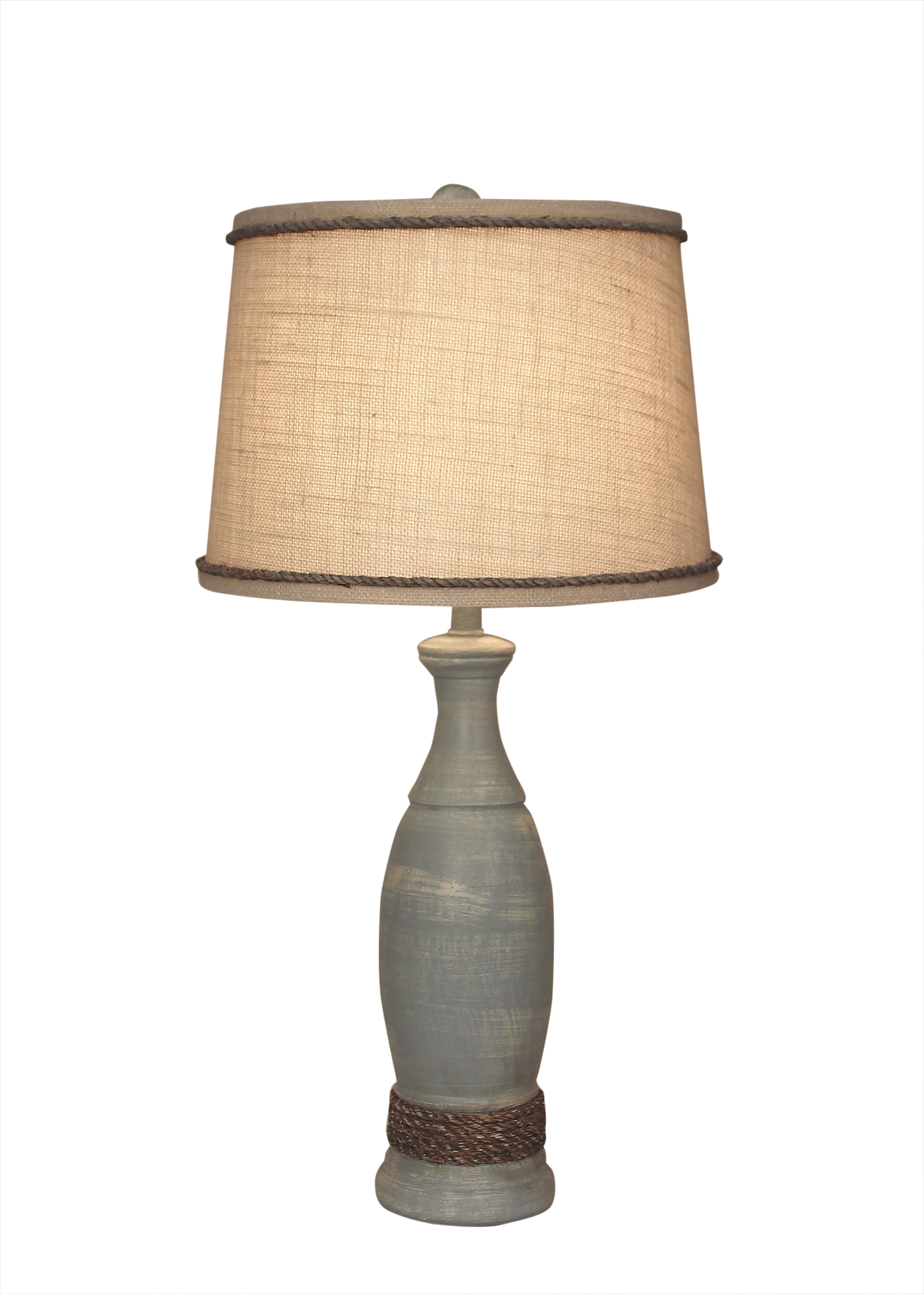 Seaside Villa Casual Pedestal Lamp w/Weathered Rope Accent - Coast Lamp Shop