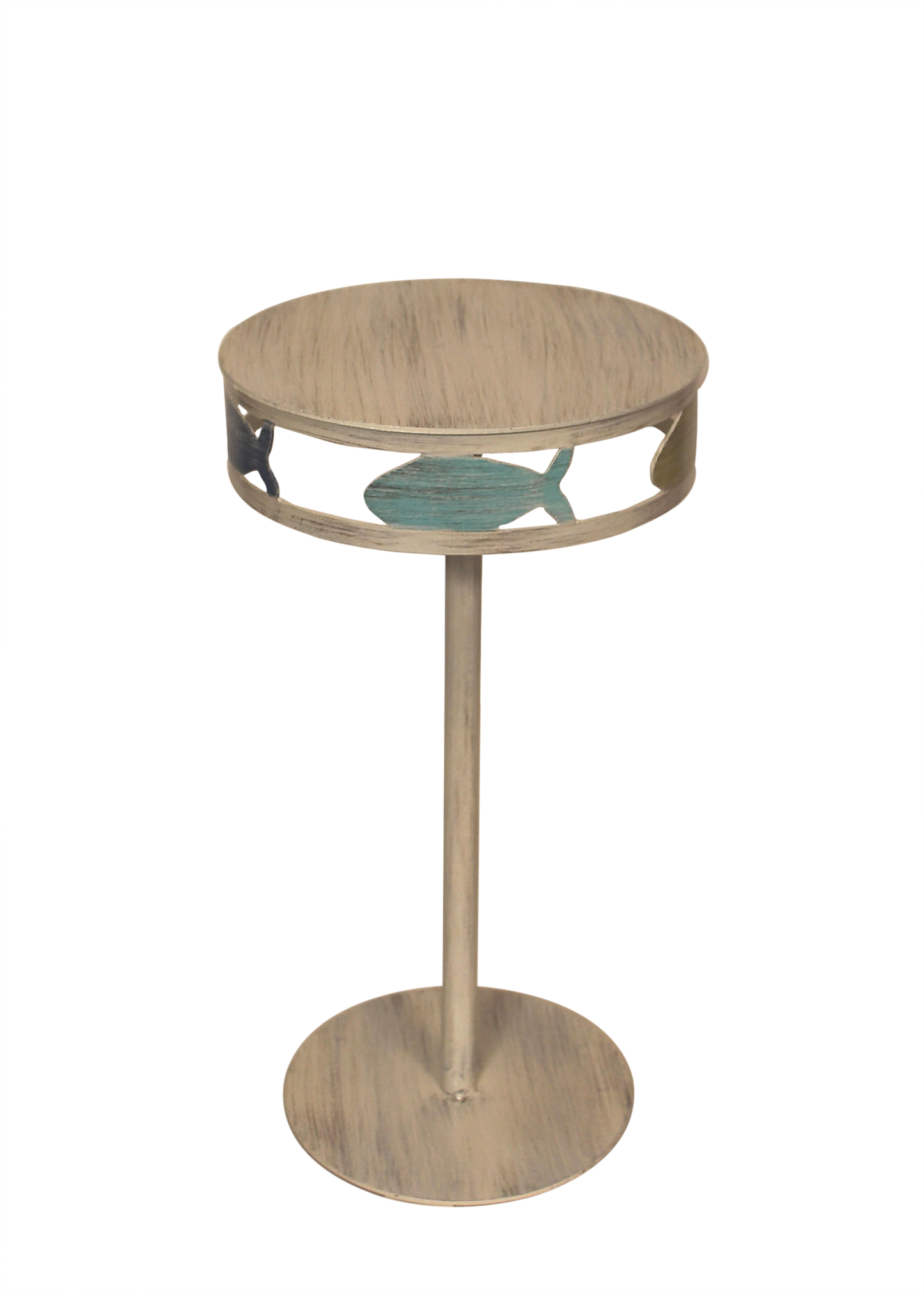 Bright Stripe Iron Fish Band Drink Table - Coast Lamp Shop
