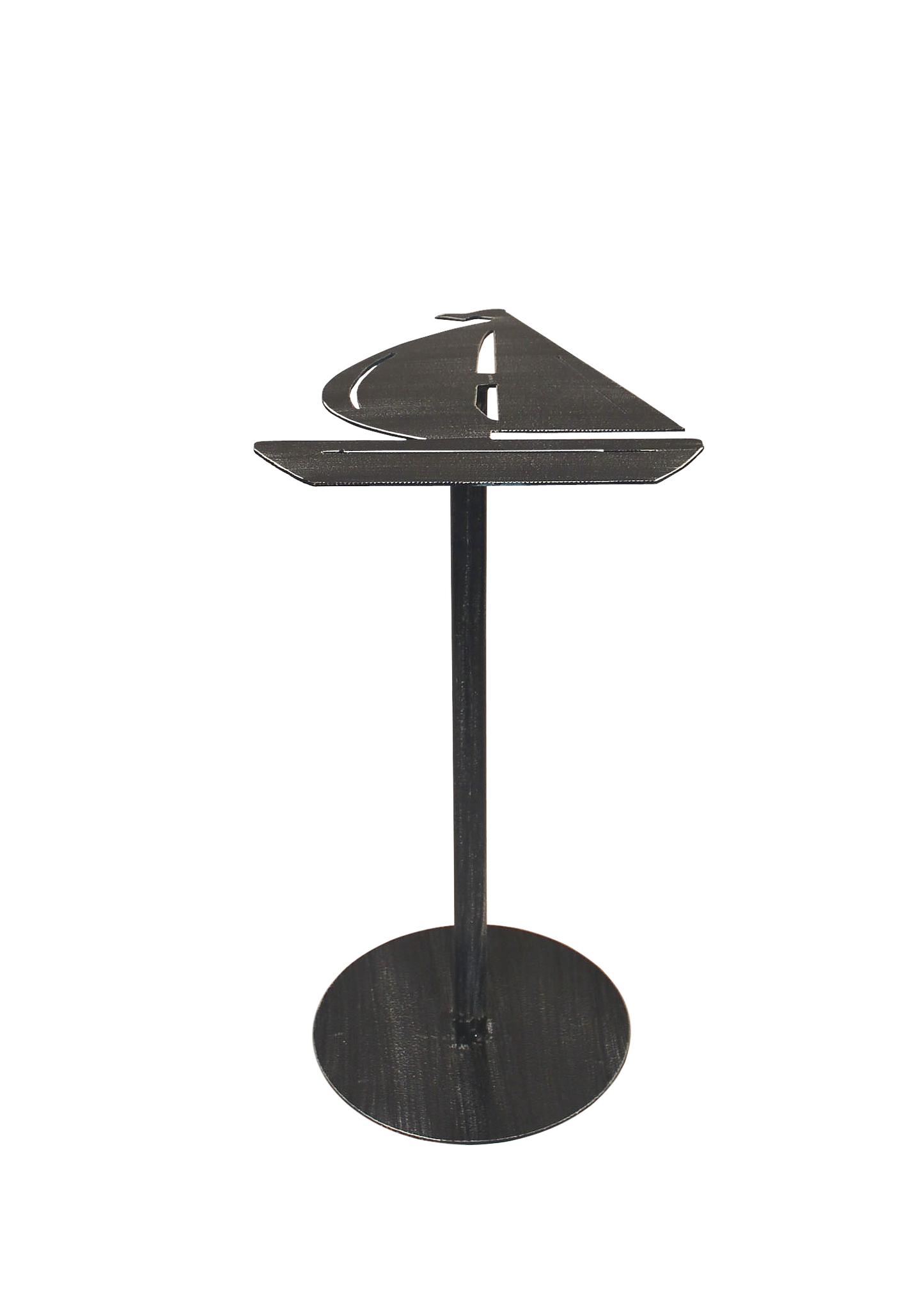 Weathered Navy Iron Sailboat Drink Table - Coast Lamp Shop