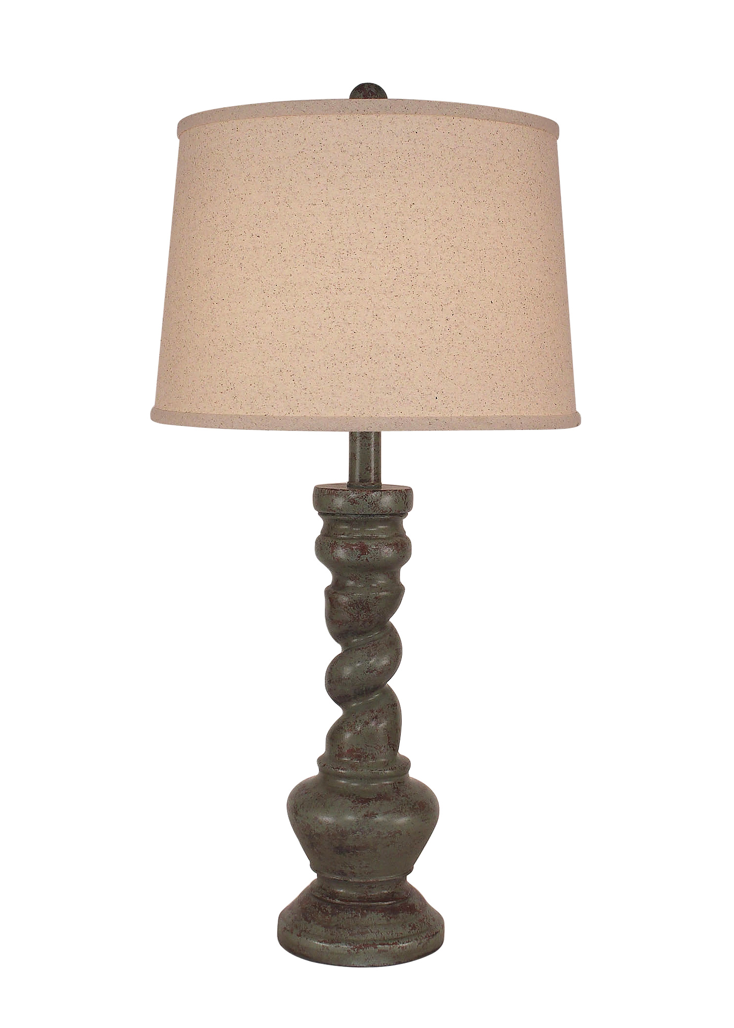 Tarnished Atlantic Grey Country Twist Table Lamp - Coast Lamp Shop