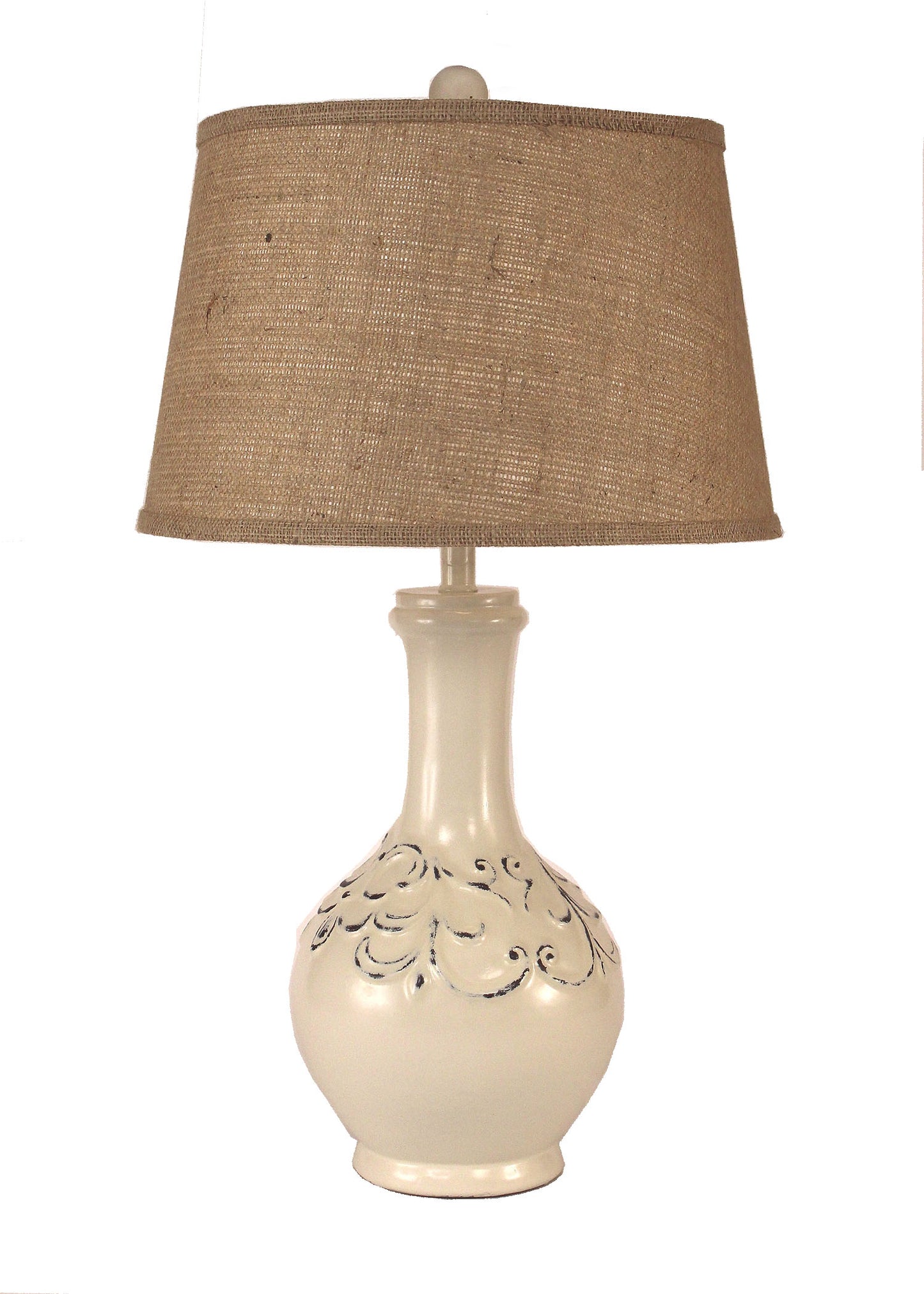 Distressed Cottage Fleur De Lis Tear Drop - Coast Lamp Shop