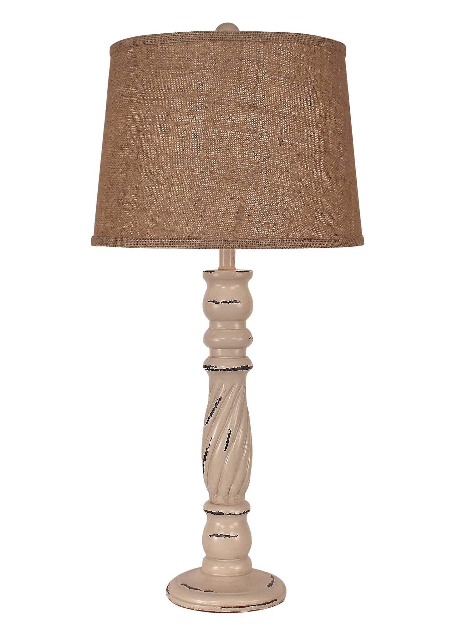 Heavy Distressed Cottage Swirl Candlestick Table Lamp - Coast Lamp Shop